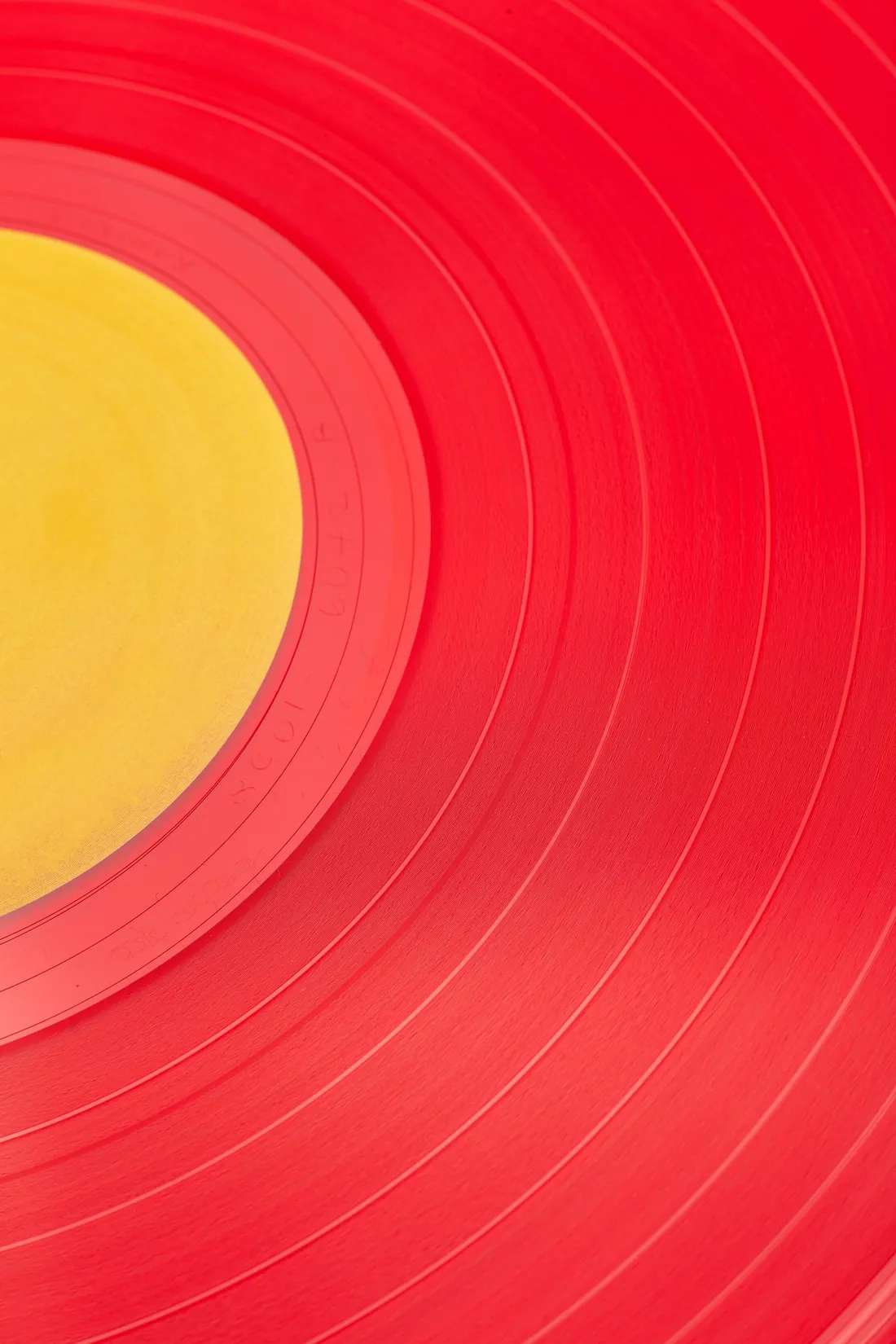 A red vinyl record