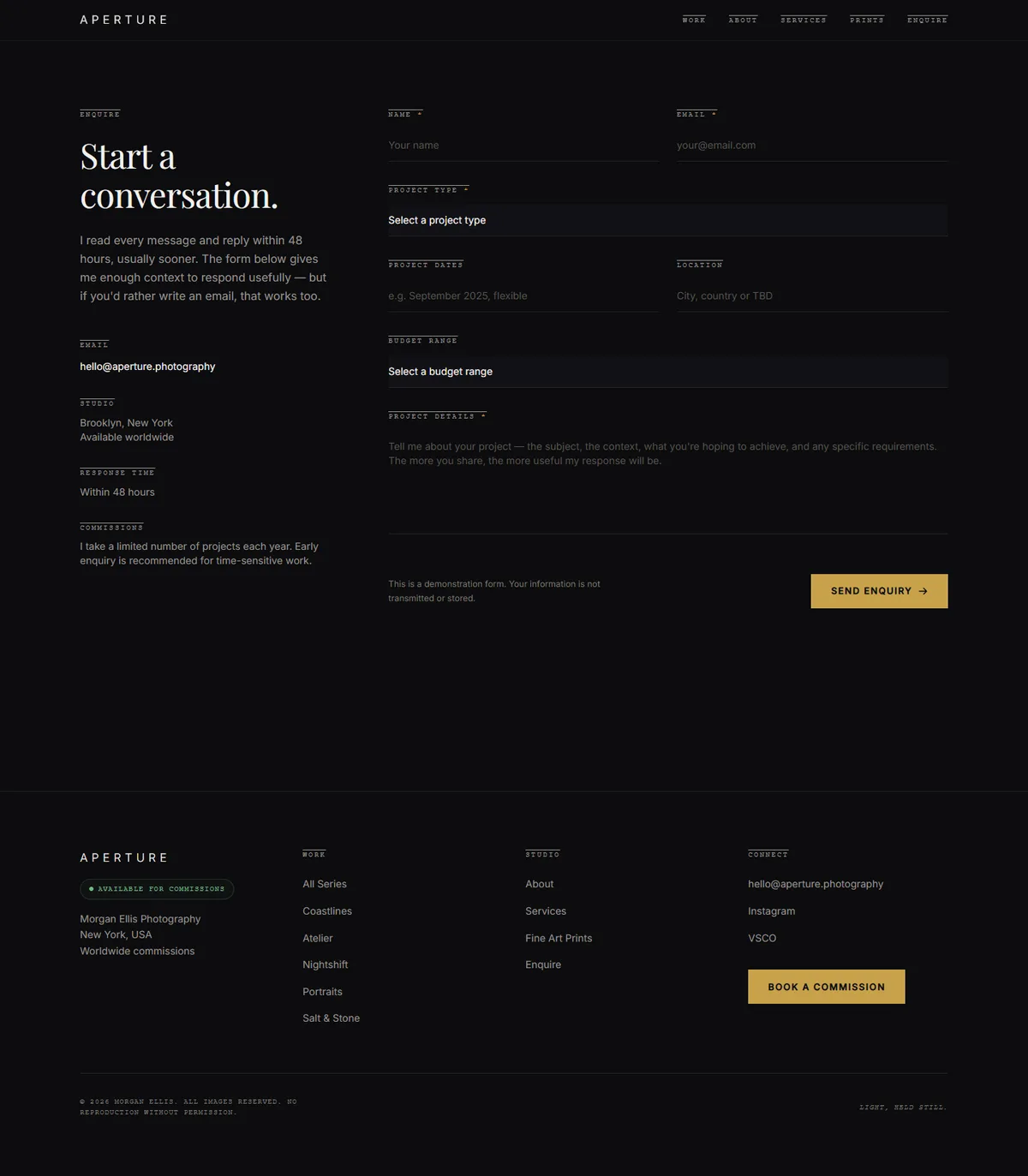 APERTURE — Photography Portfolio screenshot 6