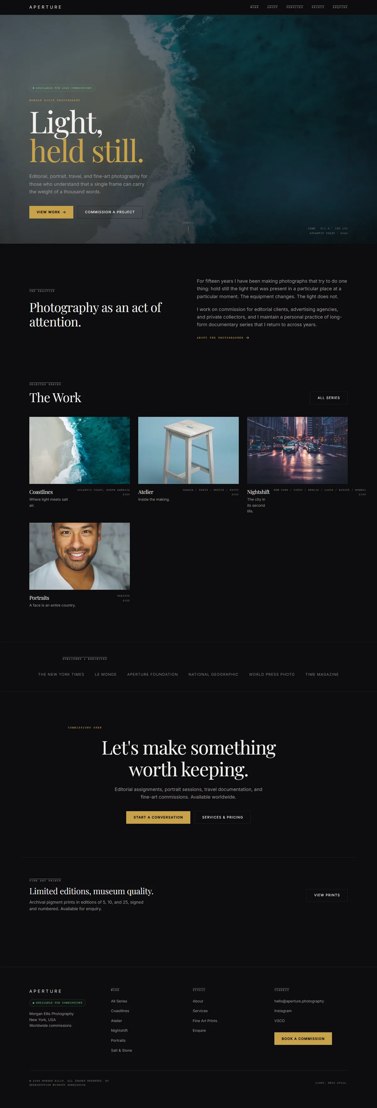 APERTURE — Photography Portfolio screenshot 1