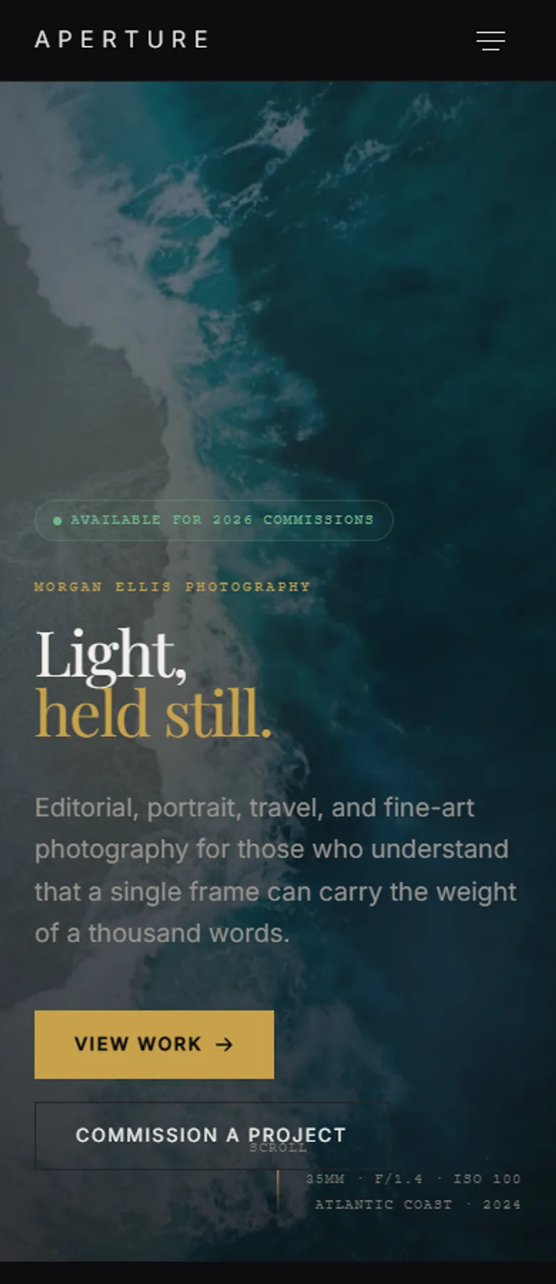 APERTURE — Photography Portfolio screenshot 7