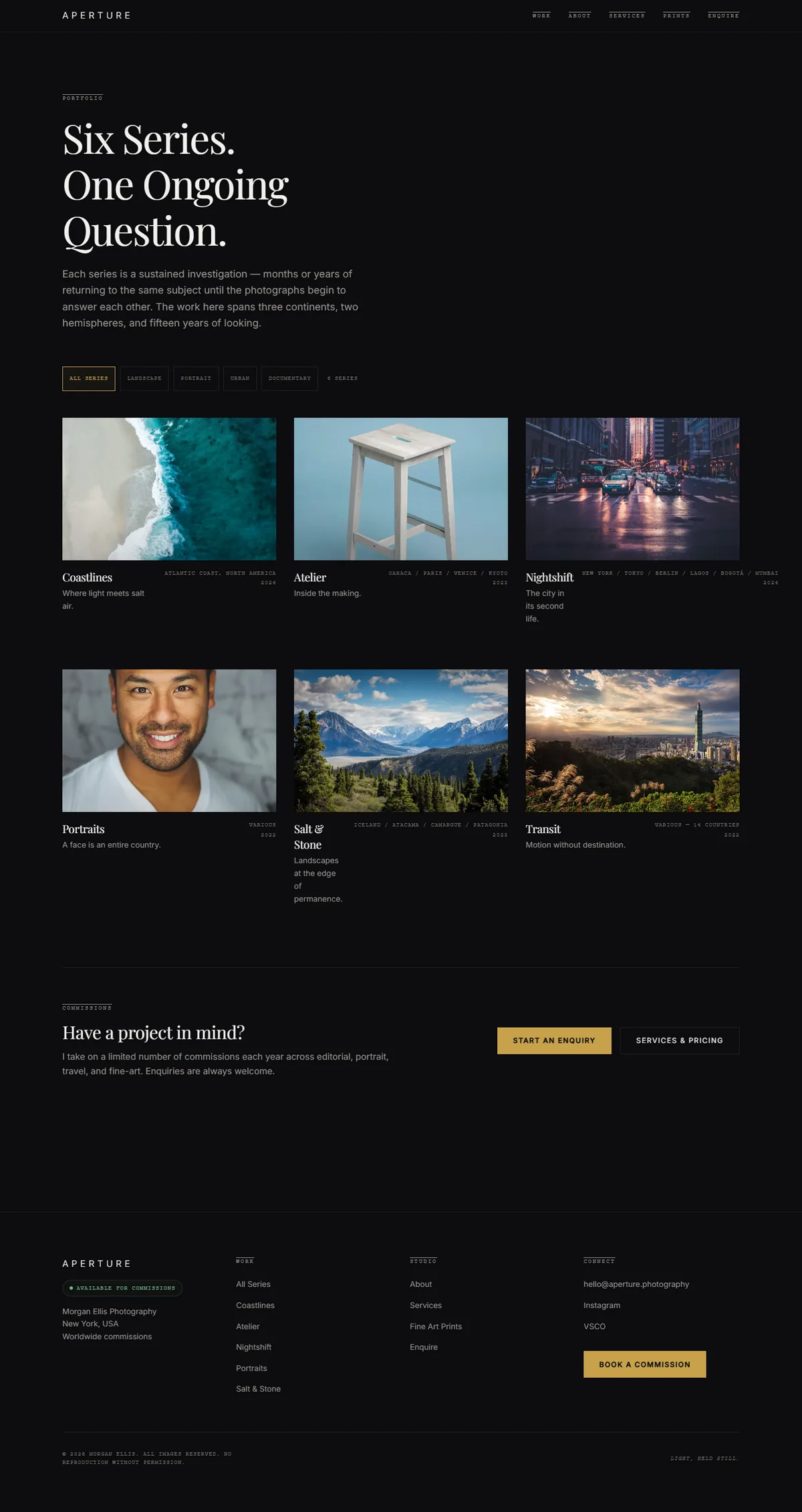 APERTURE — Photography Portfolio screenshot 2