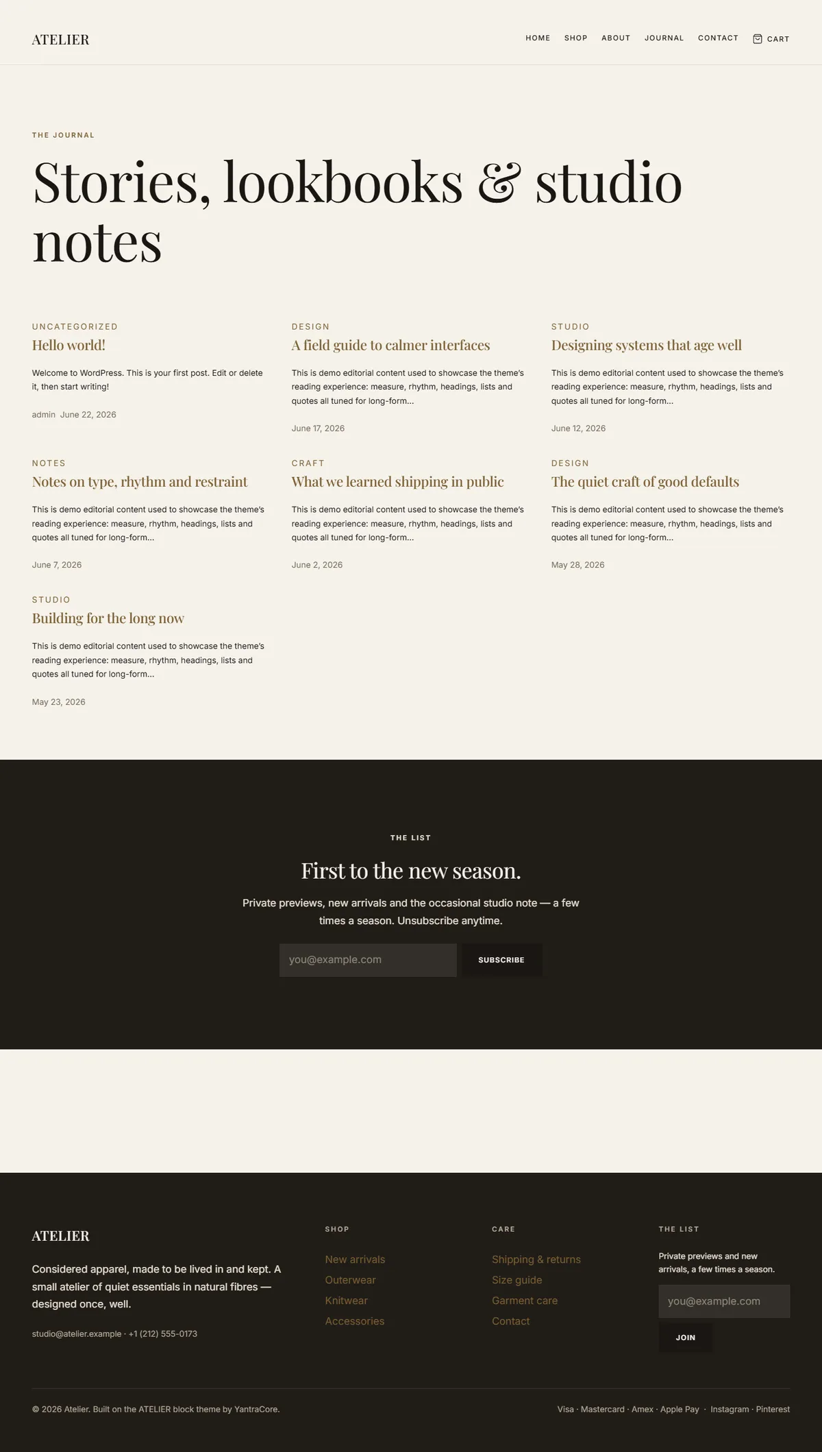 ATELIER — WooCommerce Fashion Theme screenshot 4