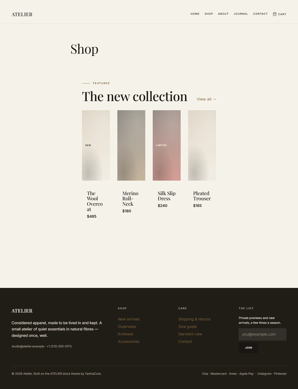 ATELIER — WooCommerce Fashion Theme screenshot 2