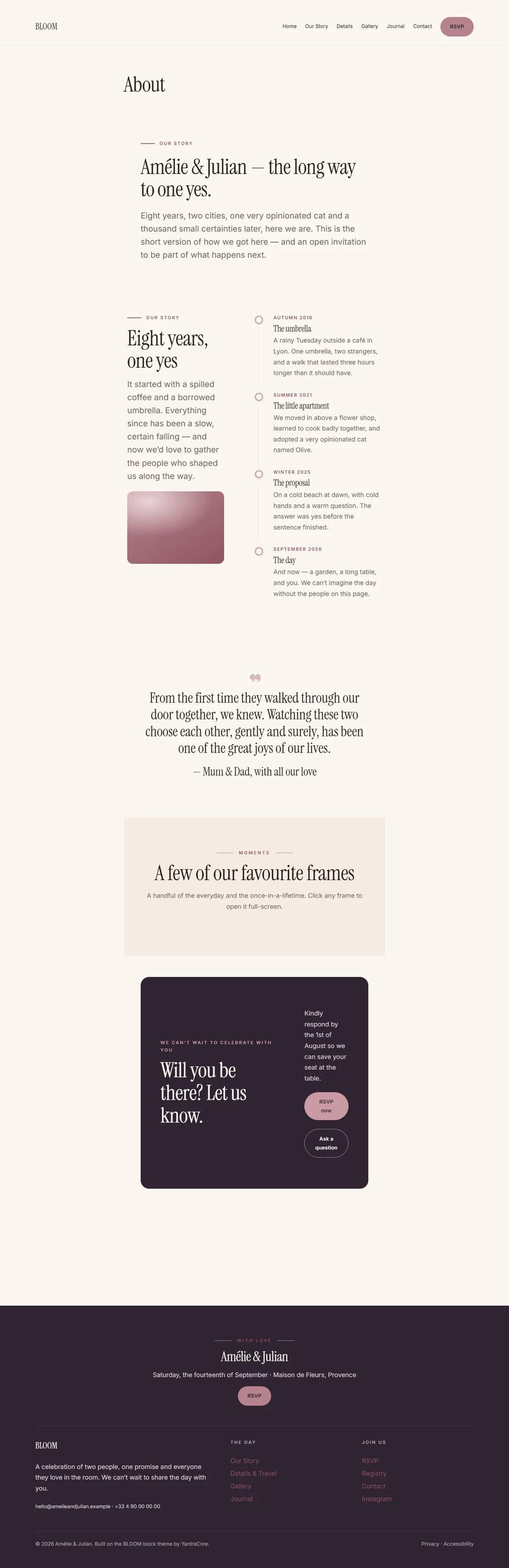 BLOOM — WordPress Wedding & Events Theme screenshot 3