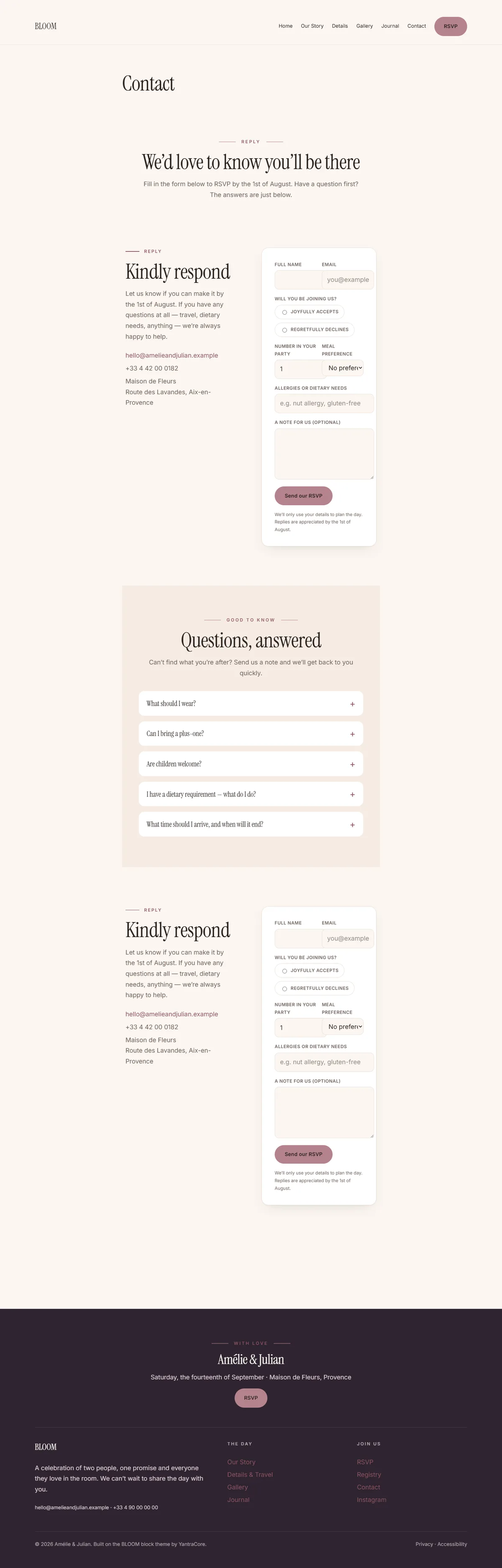 BLOOM — WordPress Wedding & Events Theme screenshot 4