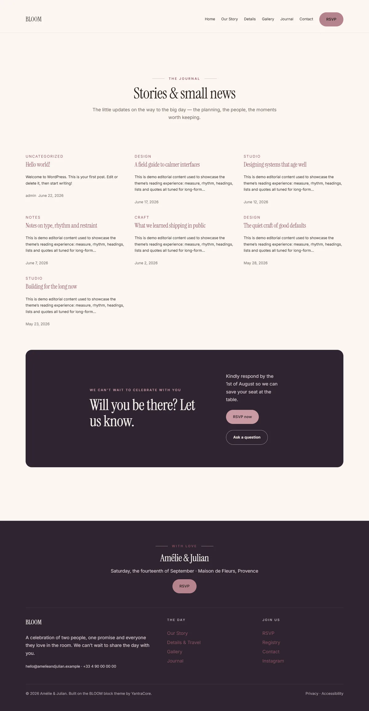 BLOOM — WordPress Wedding & Events Theme screenshot 5