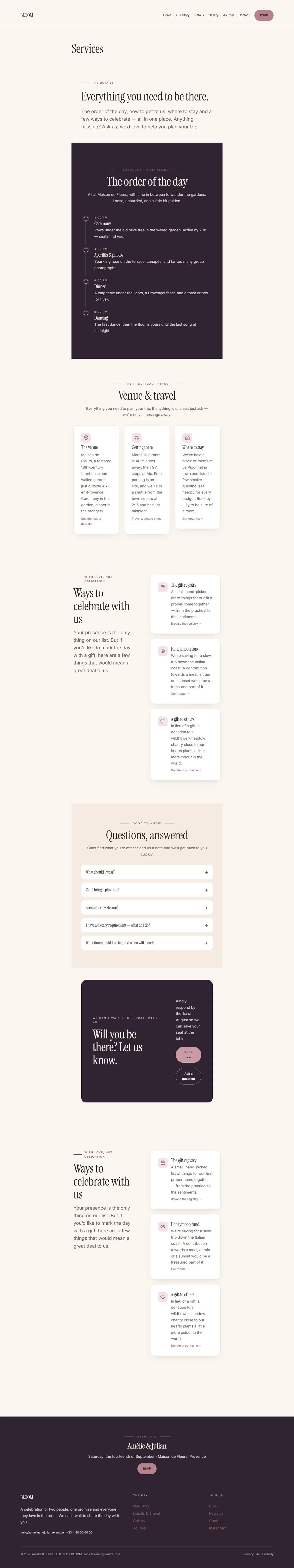 BLOOM — WordPress Wedding & Events Theme screenshot 6