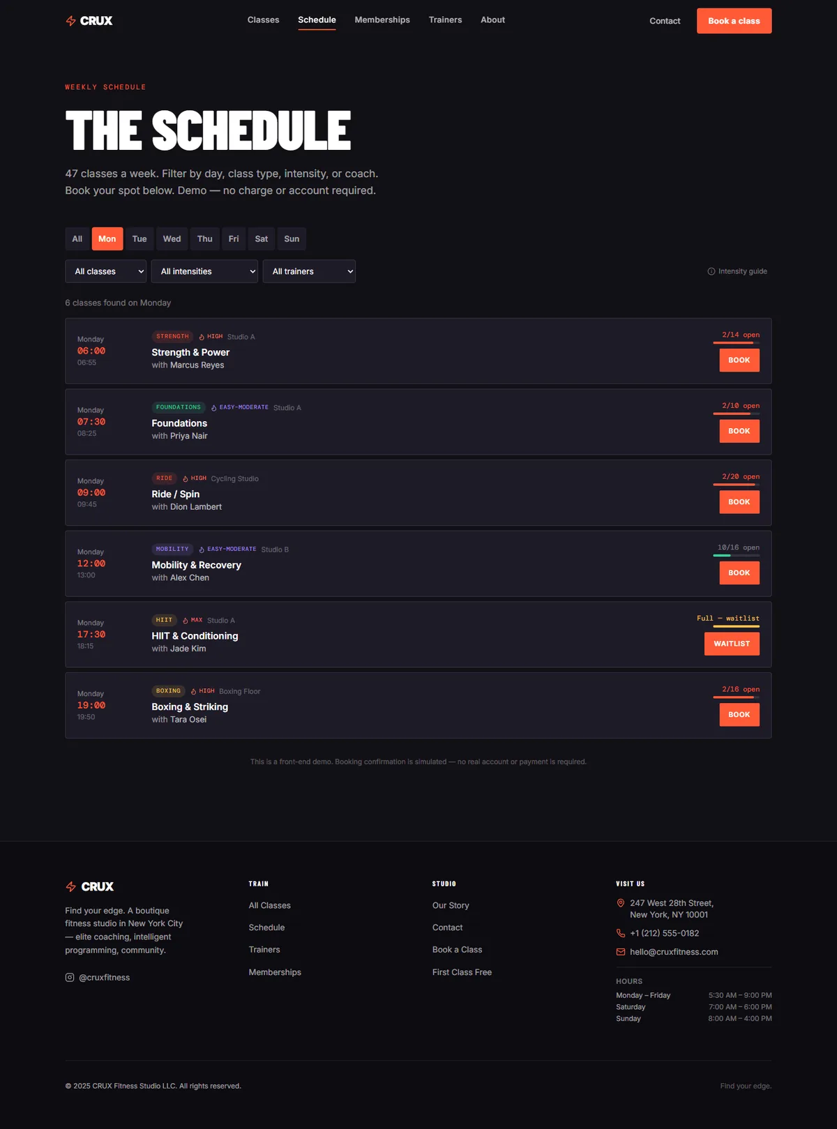 CRUX — Boutique Fitness Studio screenshot 2