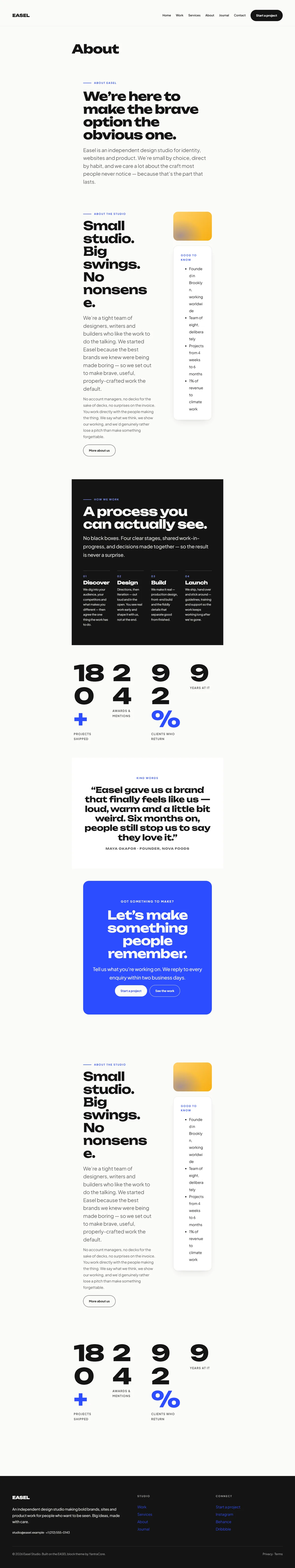 EASEL — WordPress Portfolio Theme screenshot 2