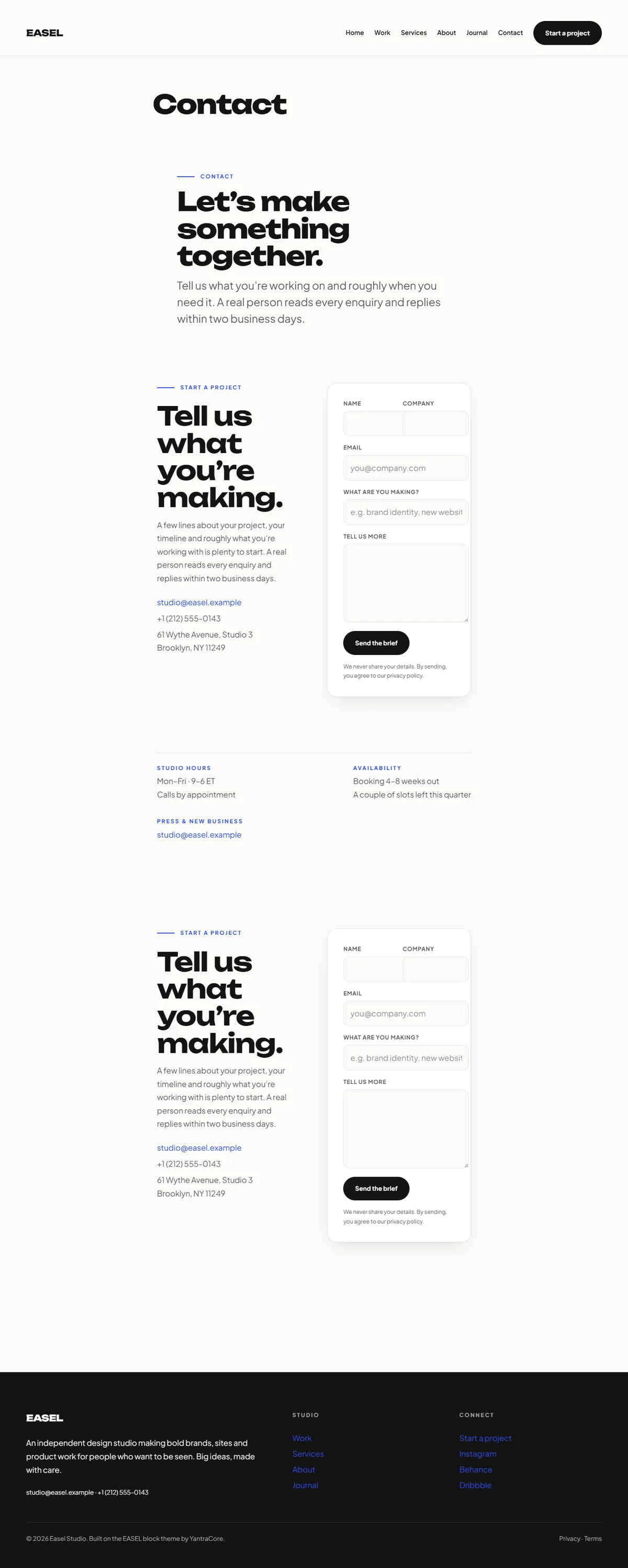 EASEL — WordPress Portfolio Theme screenshot 3