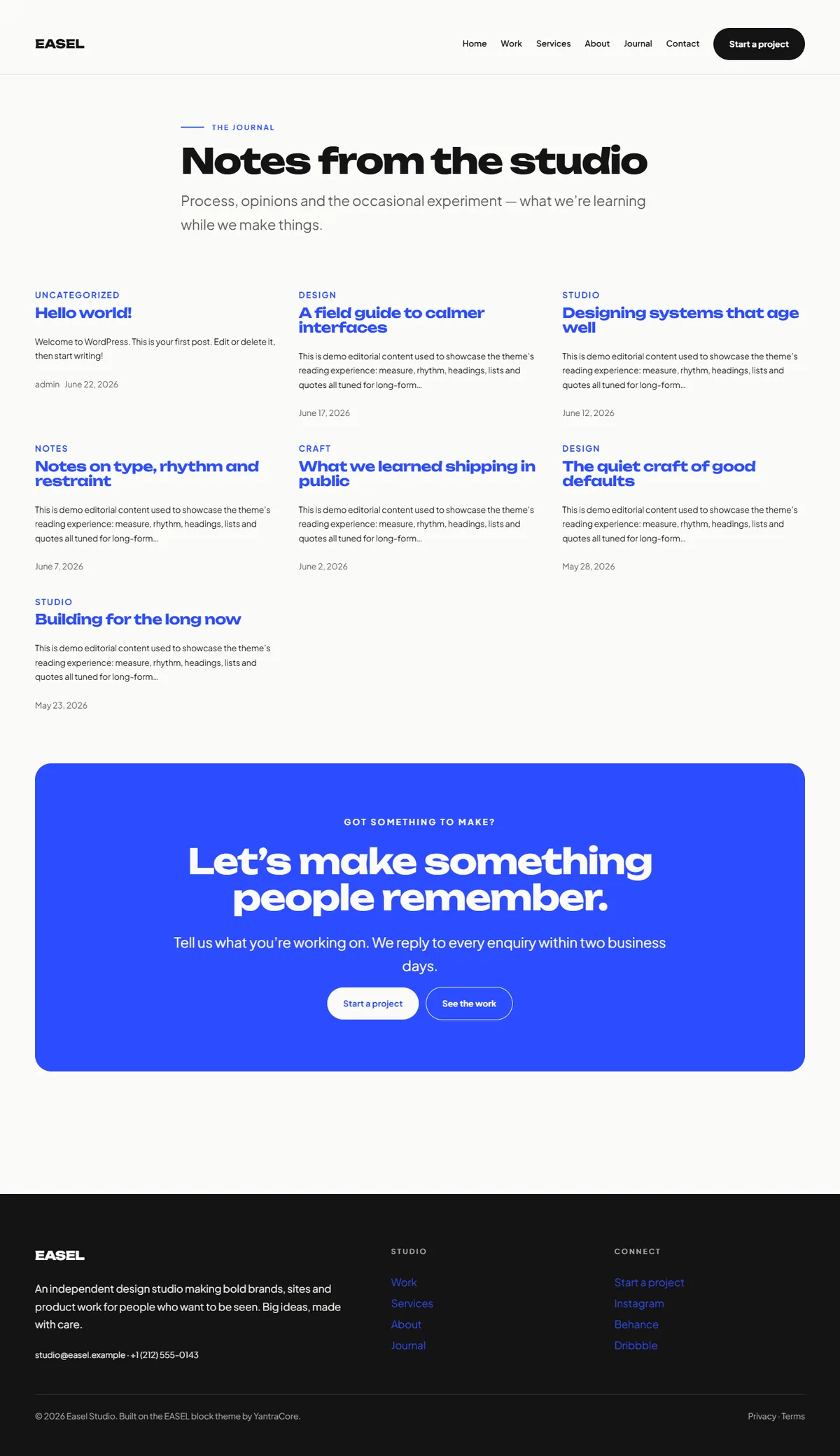 EASEL — WordPress Portfolio Theme screenshot 4