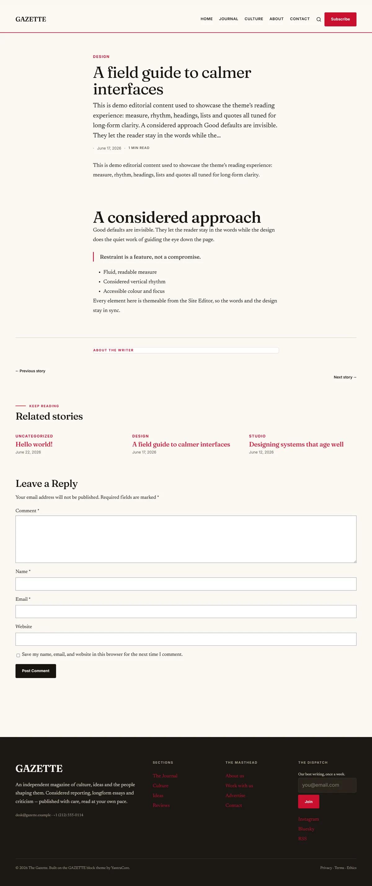 GAZETTE — WordPress Magazine Theme screenshot 2
