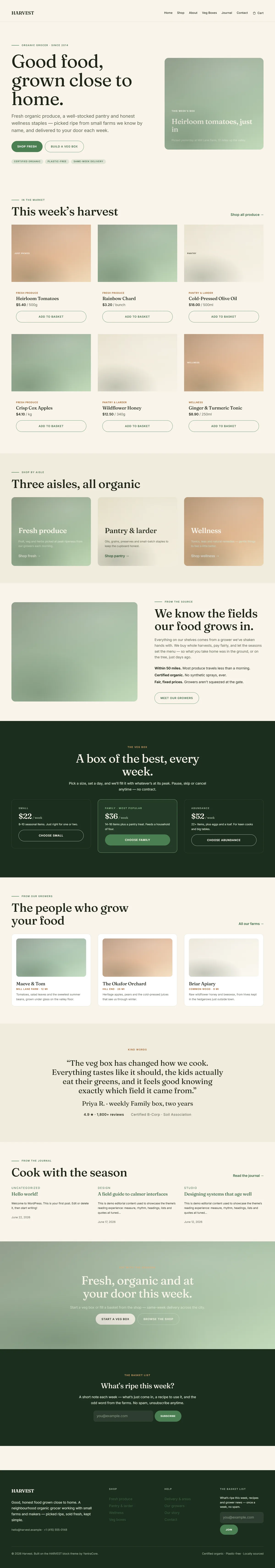 HARVEST — WooCommerce Organic Grocery Theme screenshot 1