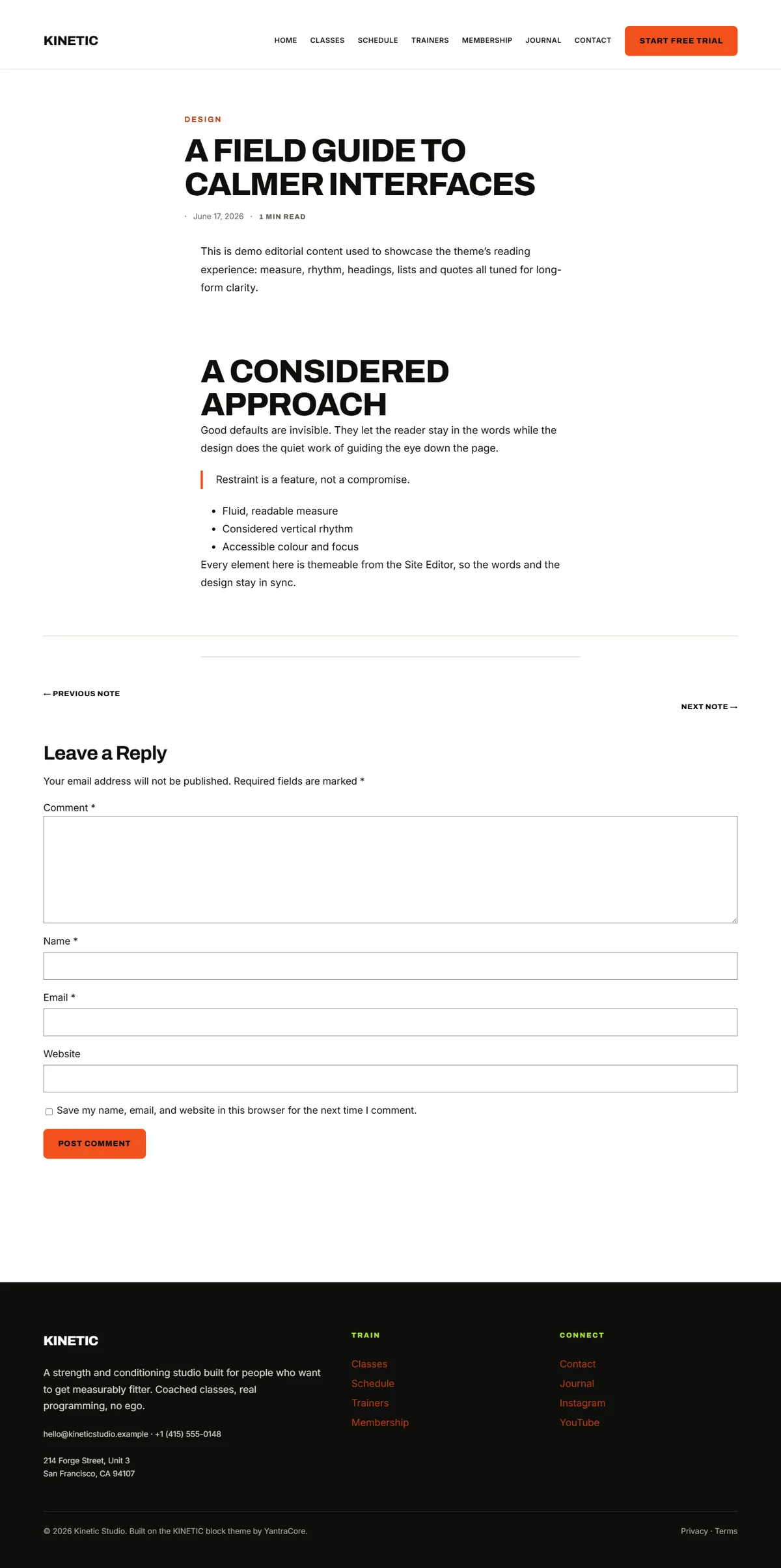 KINETIC — WordPress Gym & Fitness Theme screenshot 2