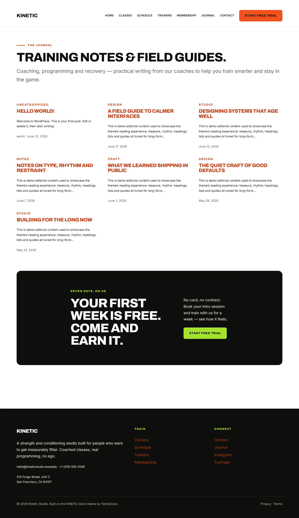 KINETIC — WordPress Gym & Fitness Theme screenshot 4