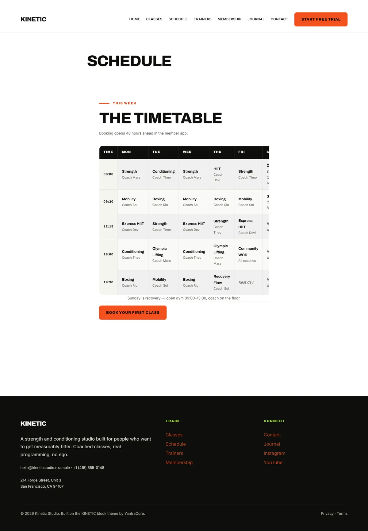 KINETIC — WordPress Gym & Fitness Theme screenshot 5