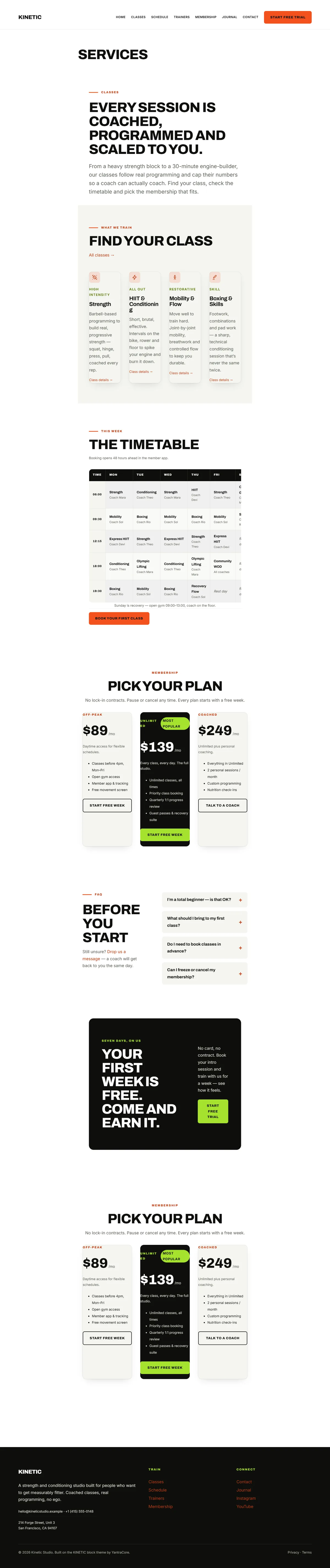KINETIC — WordPress Gym & Fitness Theme screenshot 6