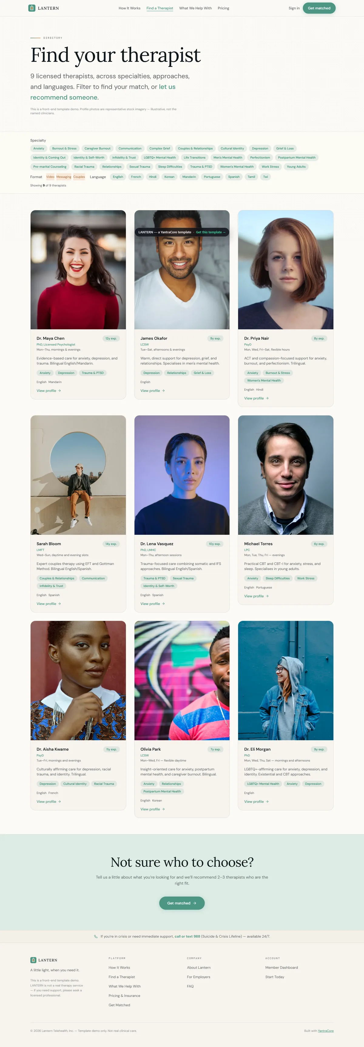 LANTERN — Telehealth & Therapy Platform screenshot 2
