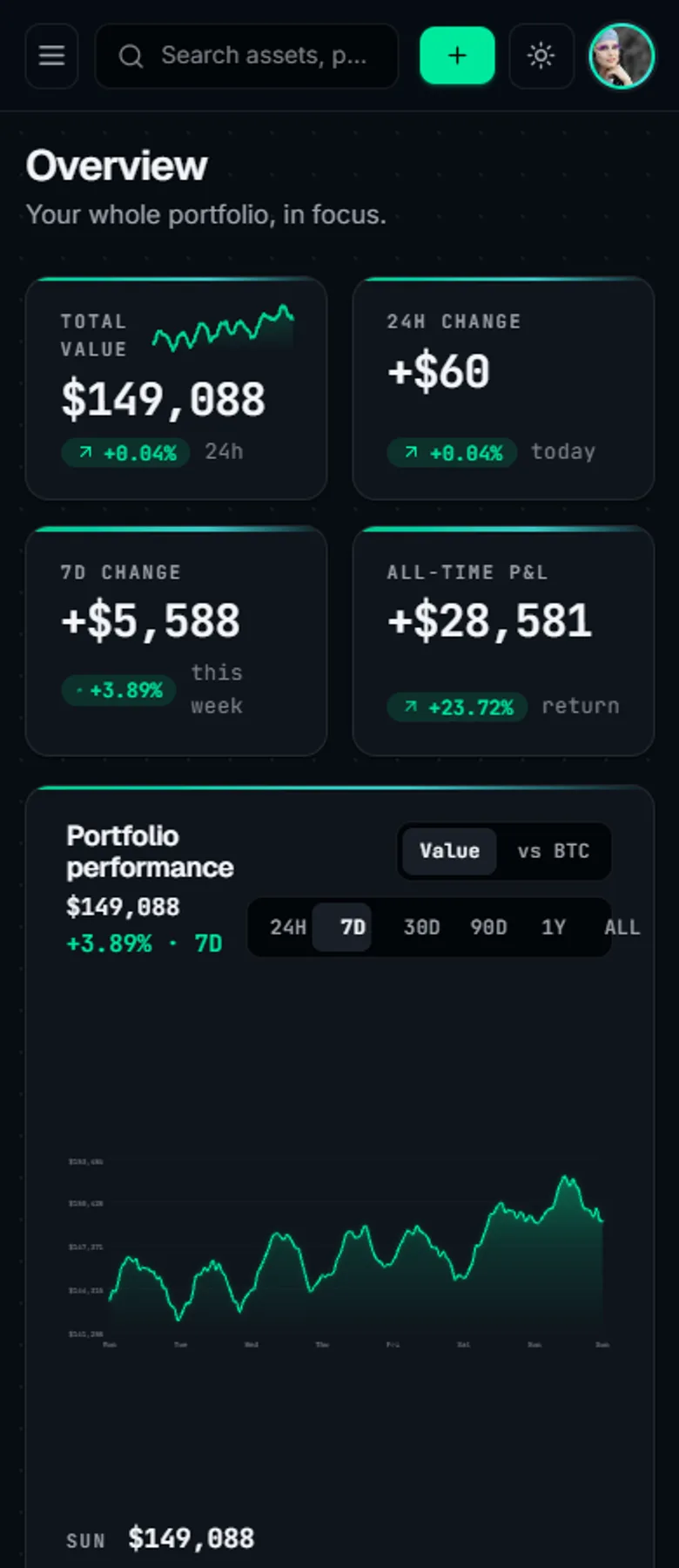 LEDGER — Crypto Portfolio Dashboard screenshot 7