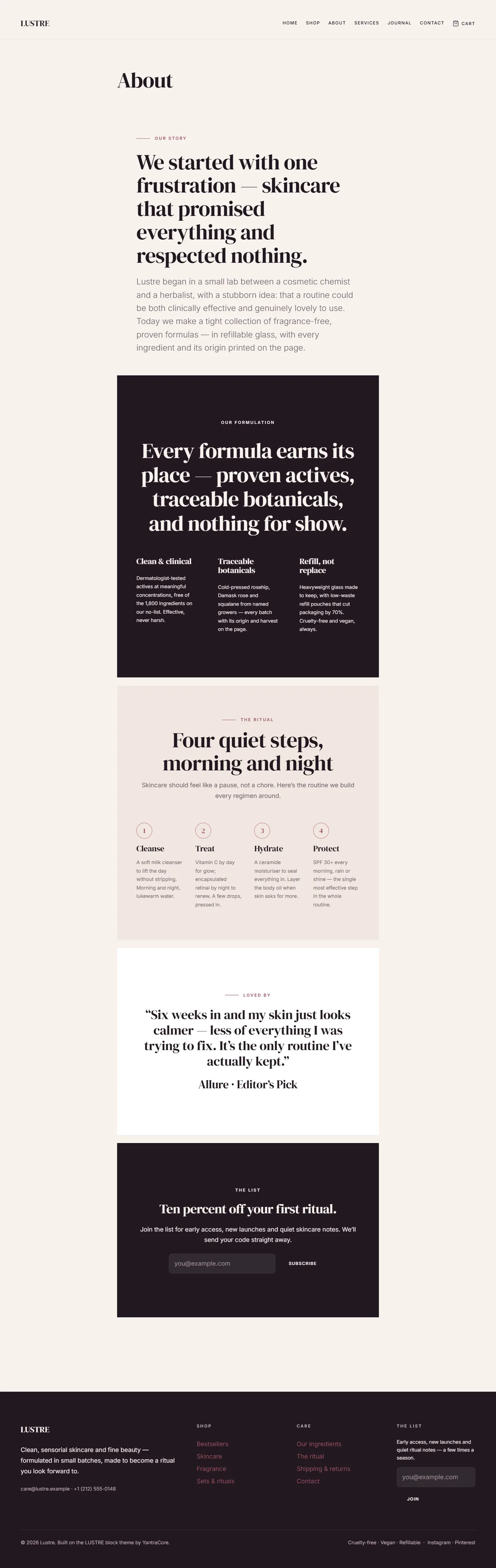 LUSTRE — WooCommerce Beauty Theme screenshot 2