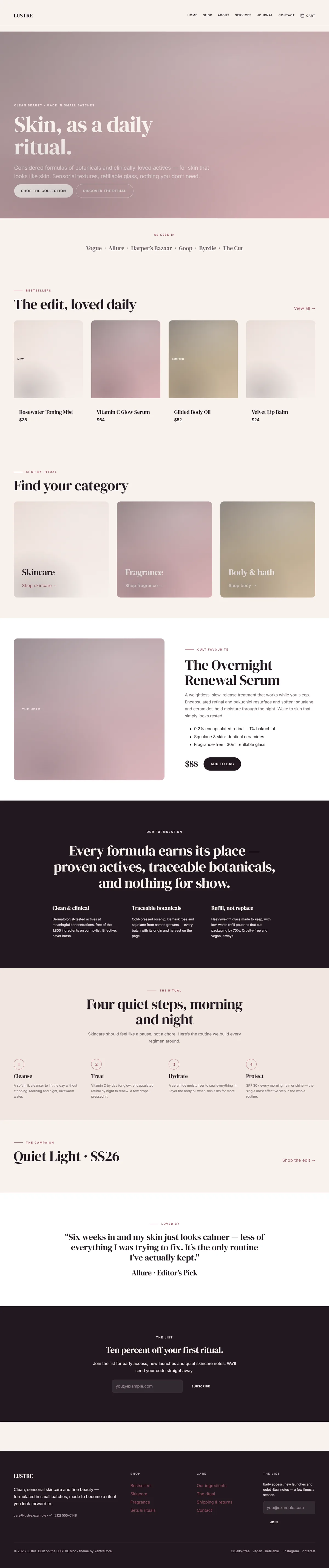 LUSTRE — WooCommerce Beauty Theme screenshot 1