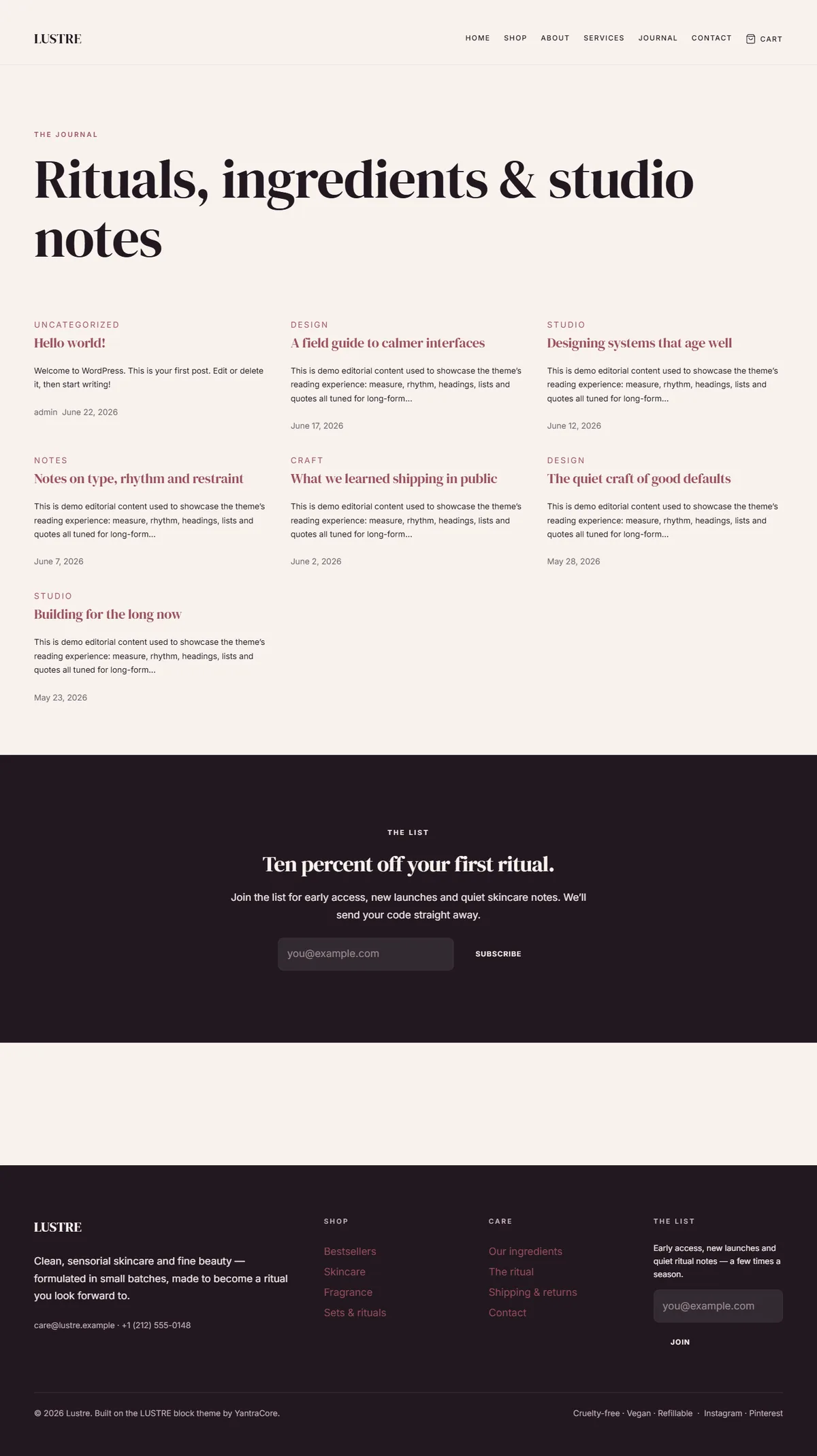 LUSTRE — WooCommerce Beauty Theme screenshot 4