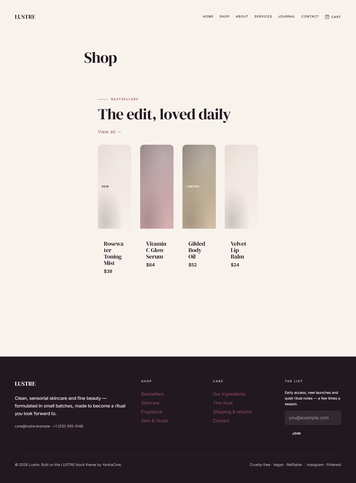 LUSTRE — WooCommerce Beauty Theme screenshot 6