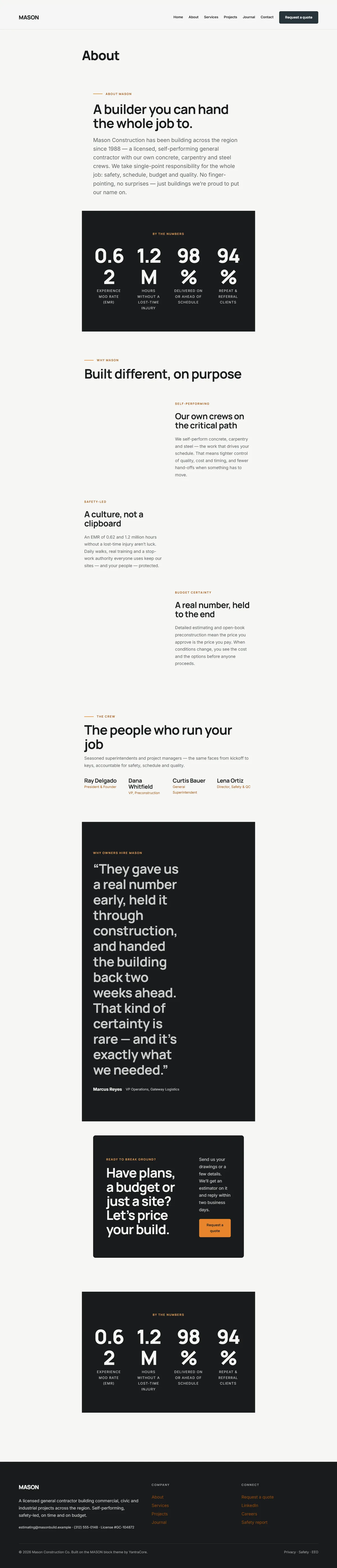 MASON — WordPress Construction Theme screenshot 2