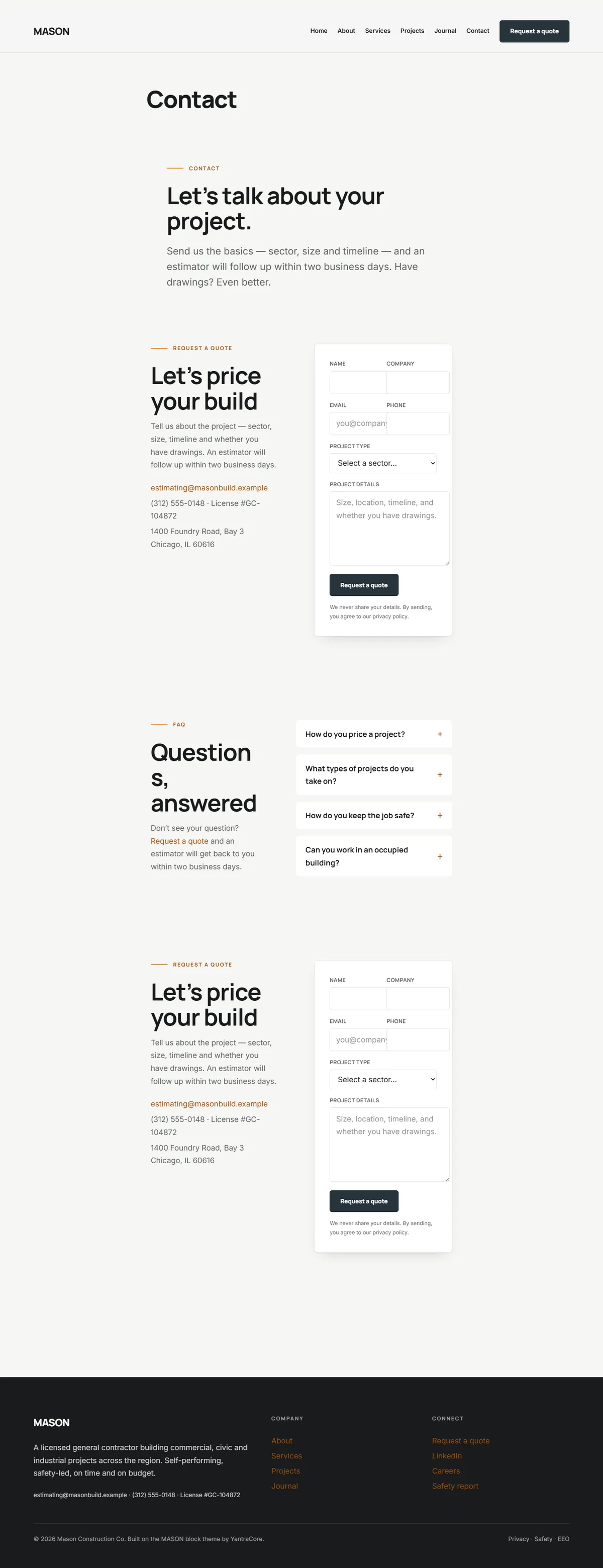 MASON — WordPress Construction Theme screenshot 3