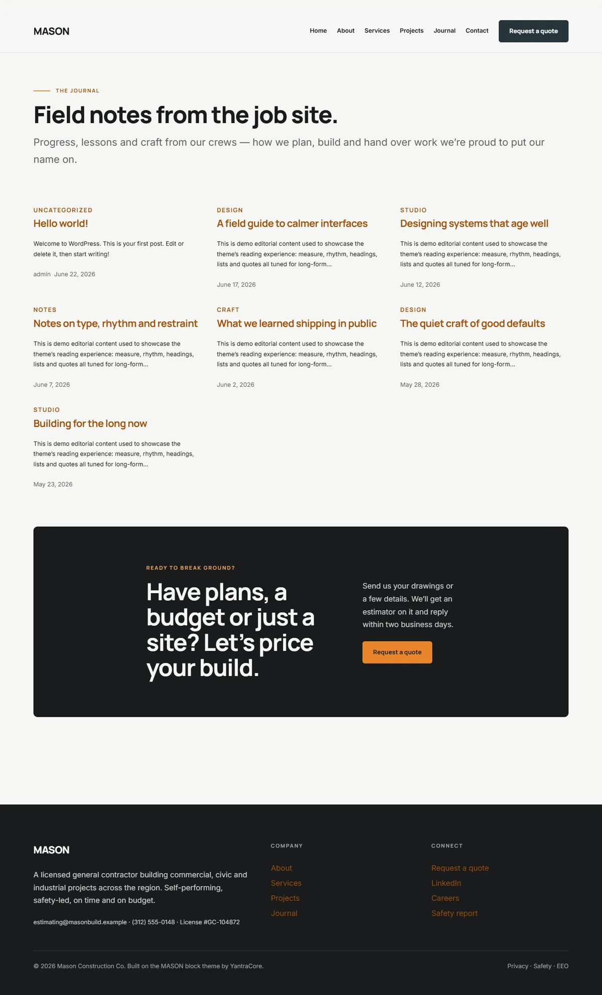 MASON — WordPress Construction Theme screenshot 4