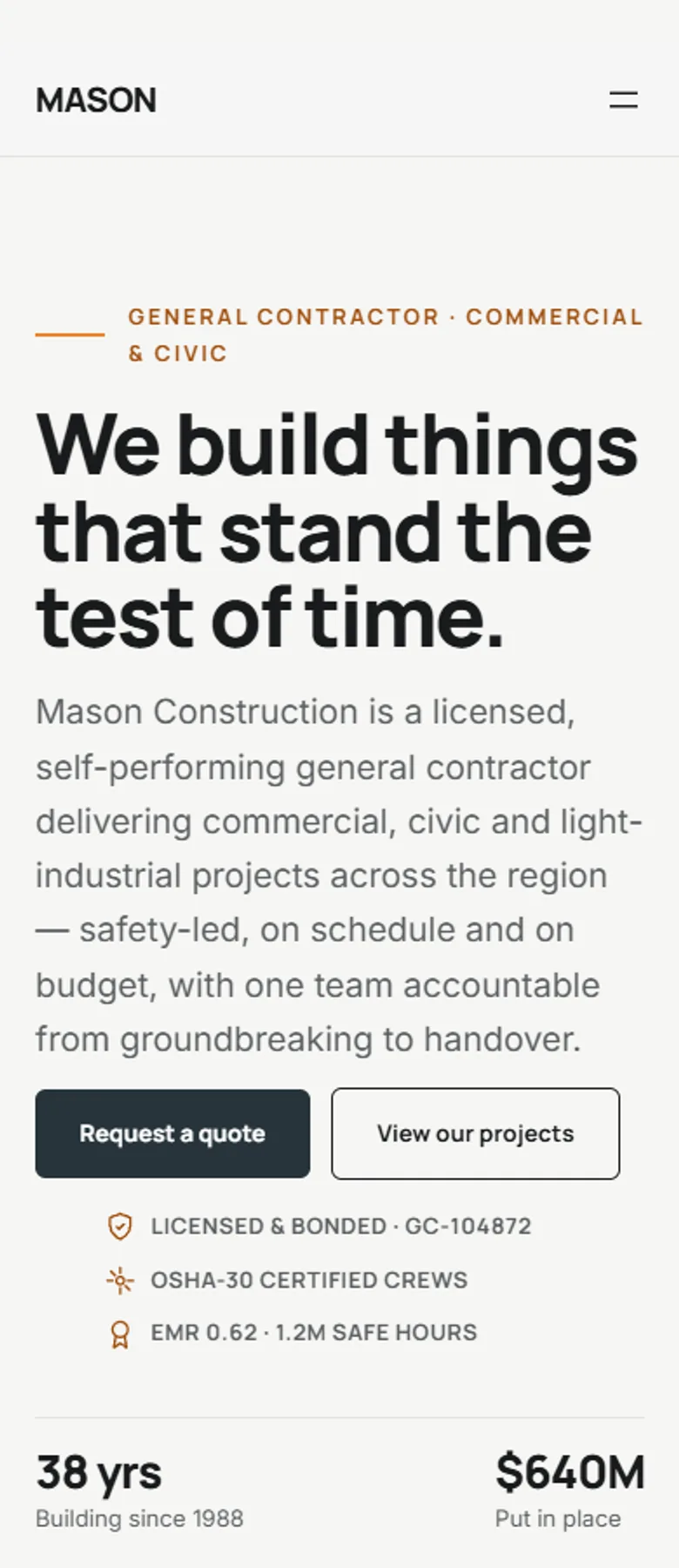 MASON — WordPress Construction Theme screenshot 7