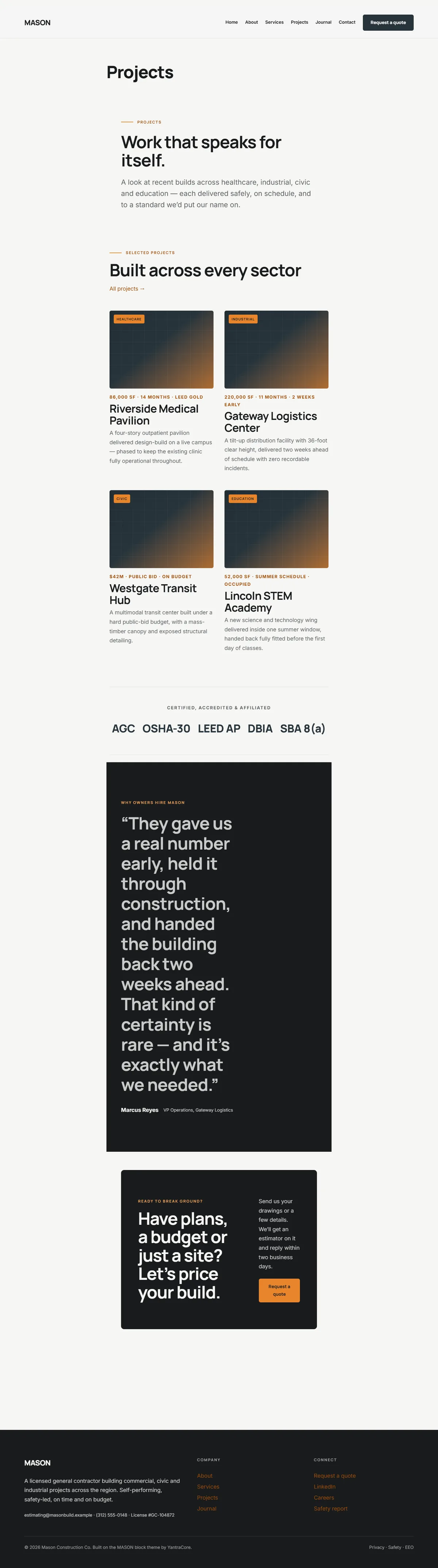 MASON — WordPress Construction Theme screenshot 5