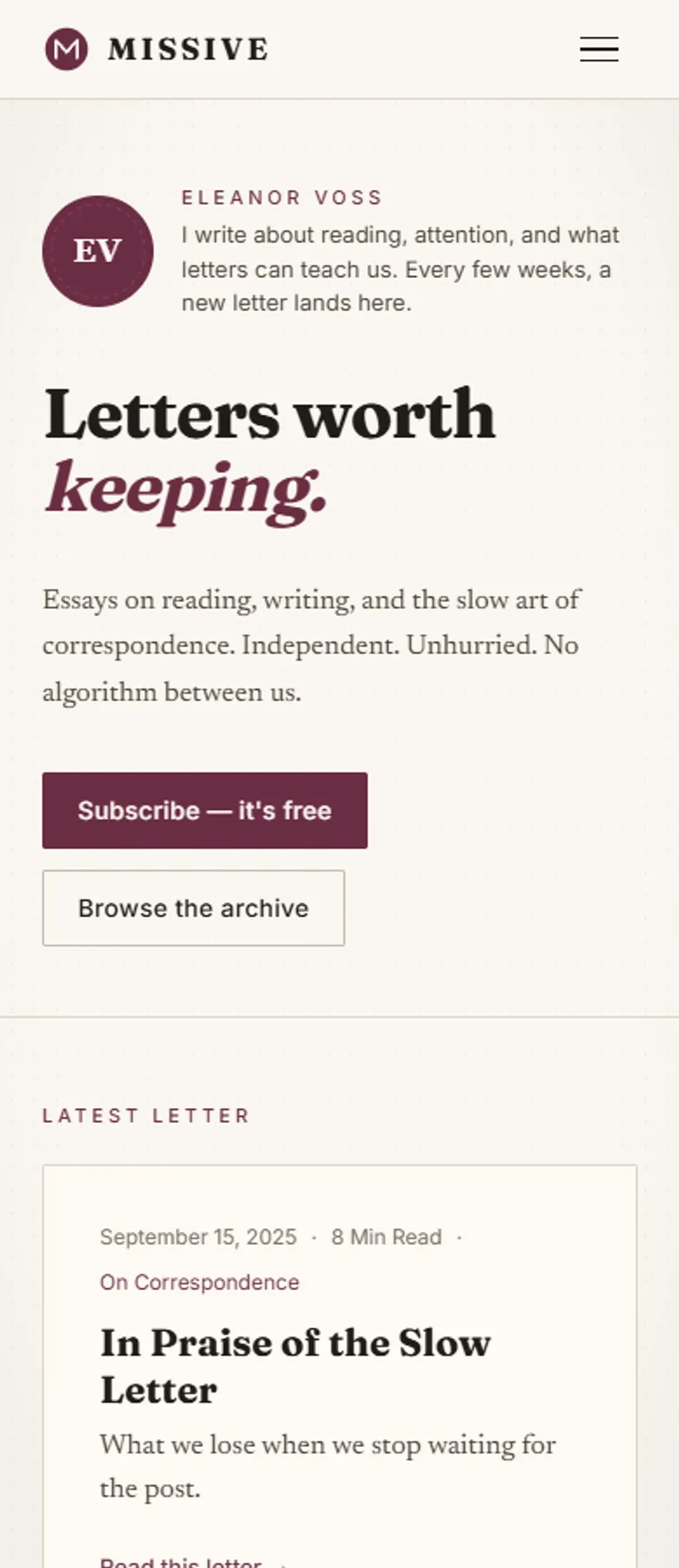 MISSIVE — Independent Writer's Newsletter screenshot 7