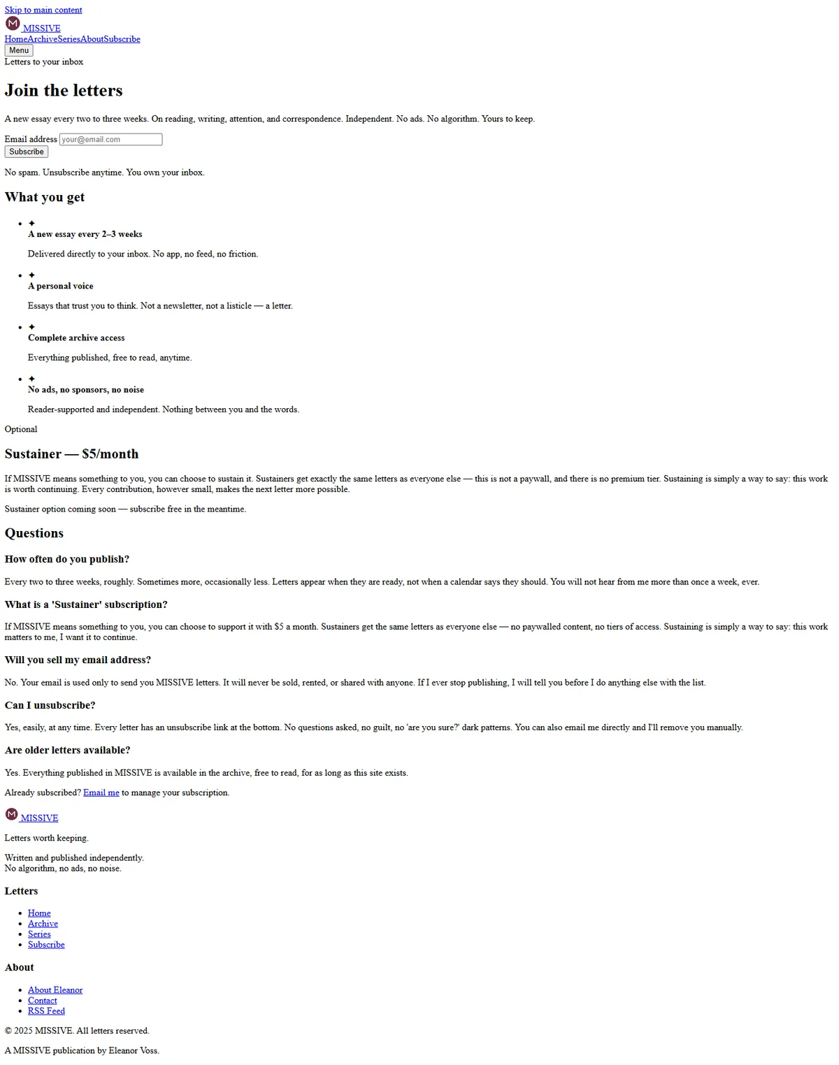 MISSIVE — Independent Writer's Newsletter screenshot 5