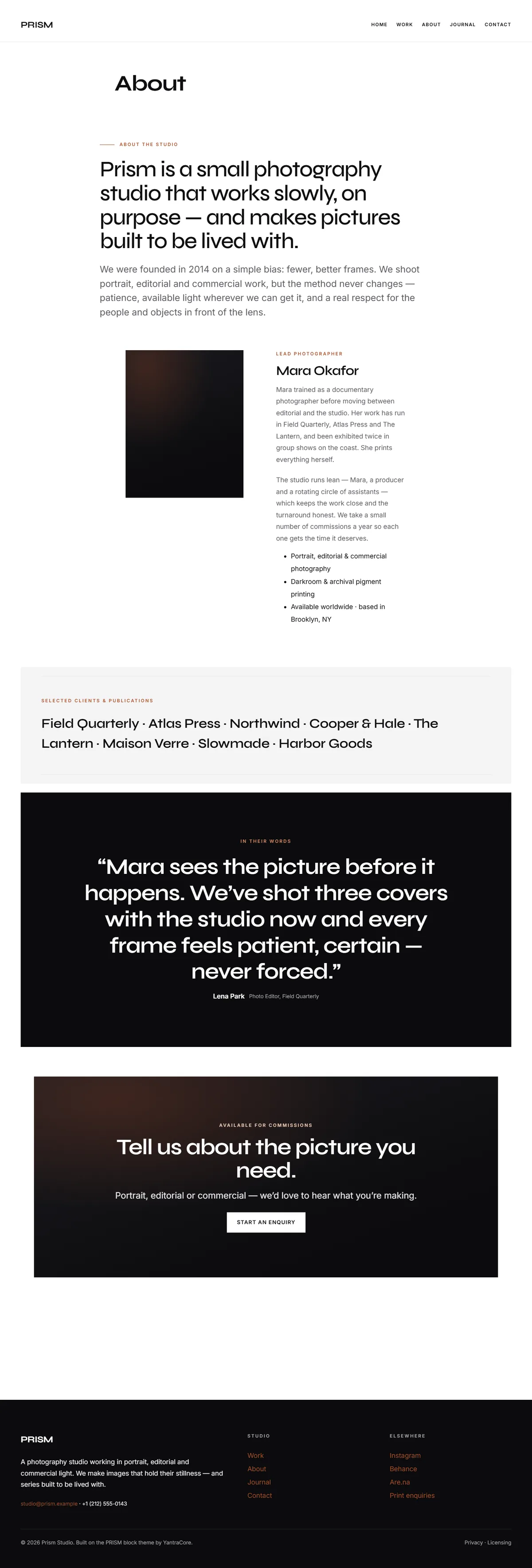 PRISM — WordPress Photography Theme screenshot 3