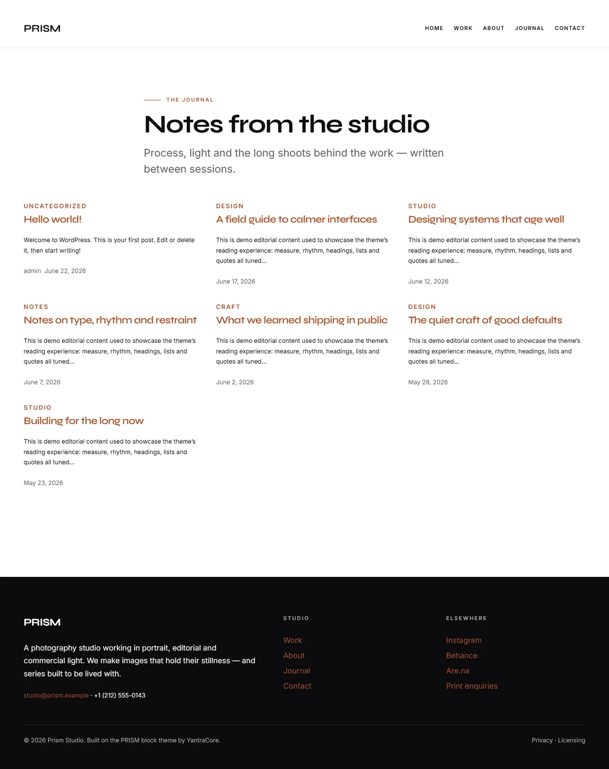 PRISM — WordPress Photography Theme screenshot 4