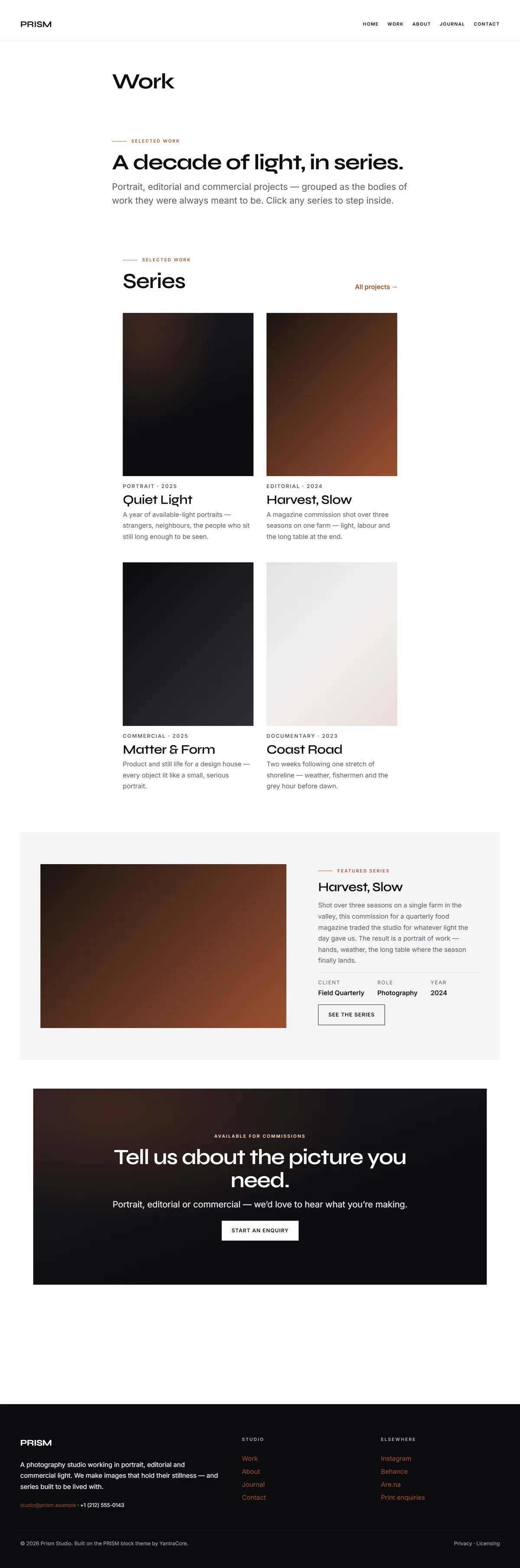 PRISM — WordPress Photography Theme screenshot 2