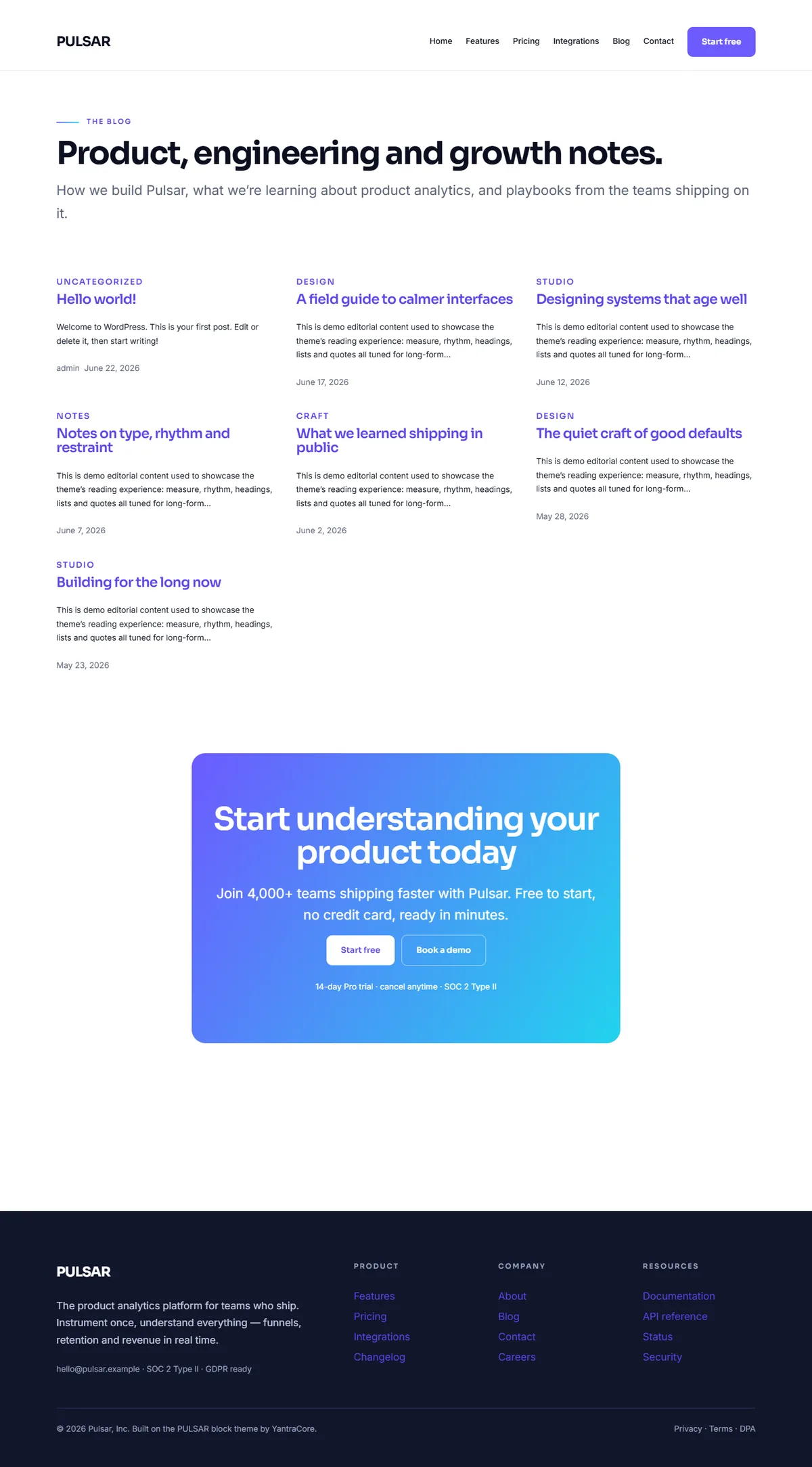PULSAR — WordPress Block Theme screenshot 5