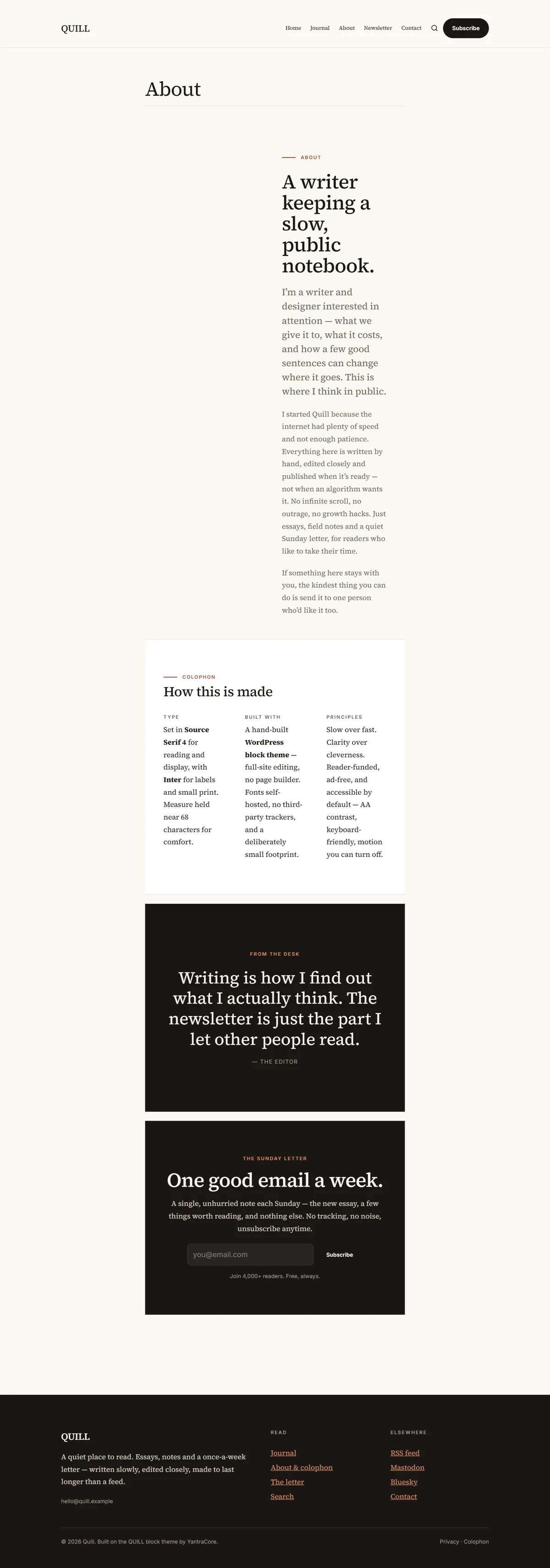 QUILL — WordPress Blog & Newsletter Theme screenshot 3