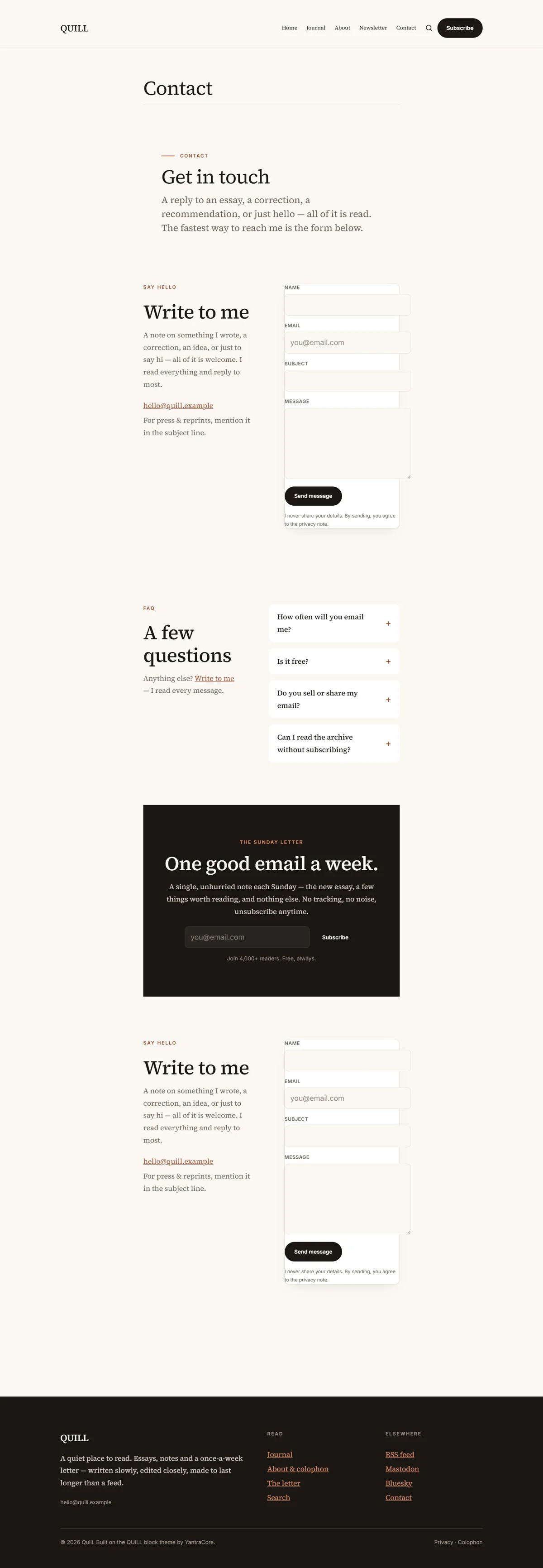 QUILL — WordPress Blog & Newsletter Theme screenshot 4