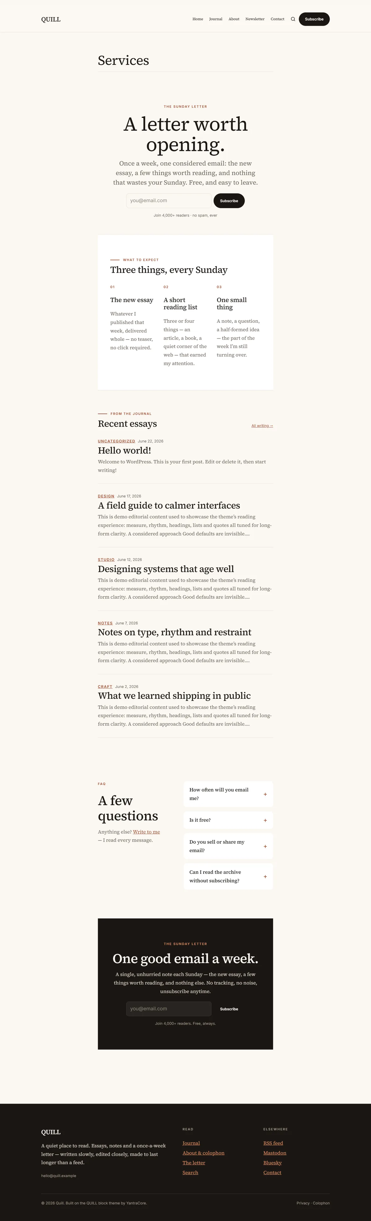 QUILL — WordPress Blog & Newsletter Theme screenshot 6