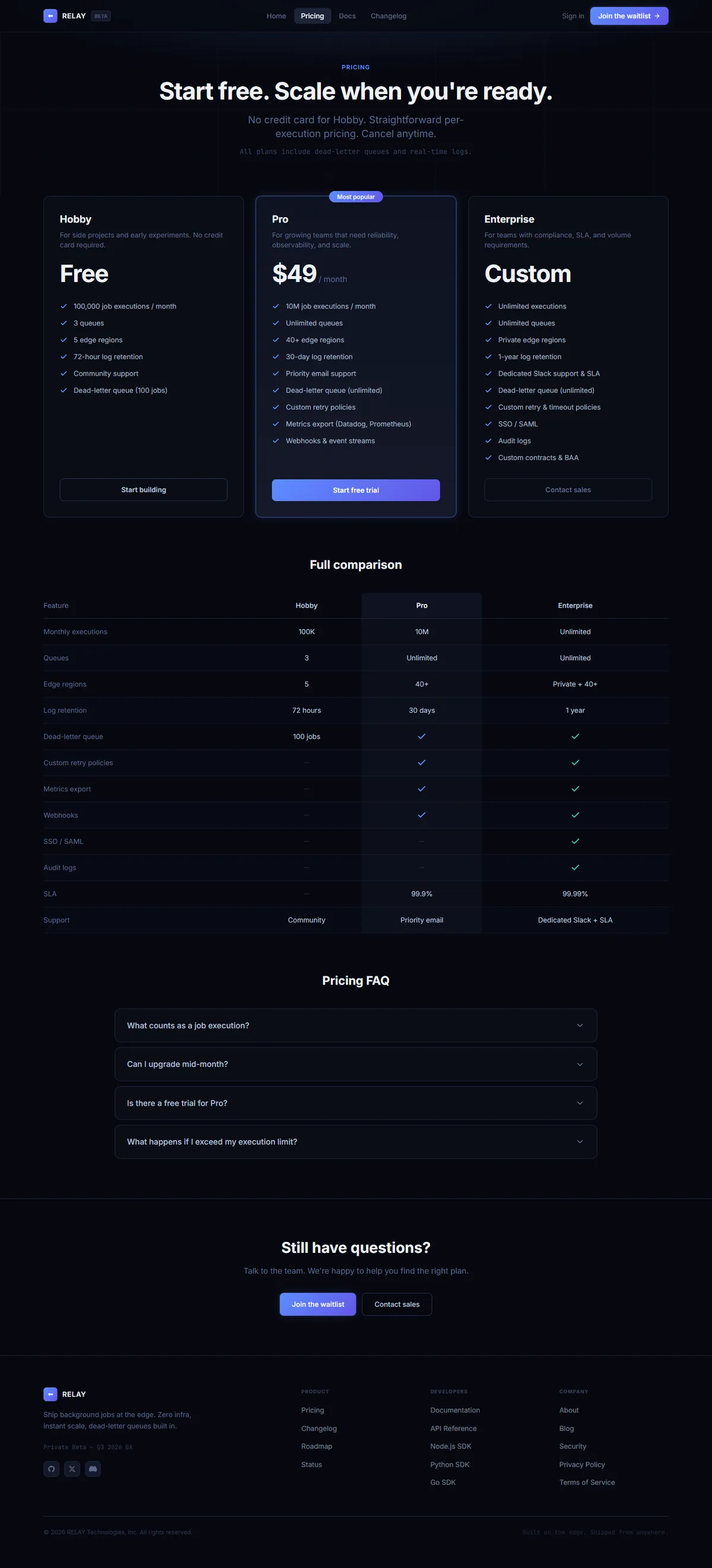 RELAY — Developer-Tool Landing screenshot 4