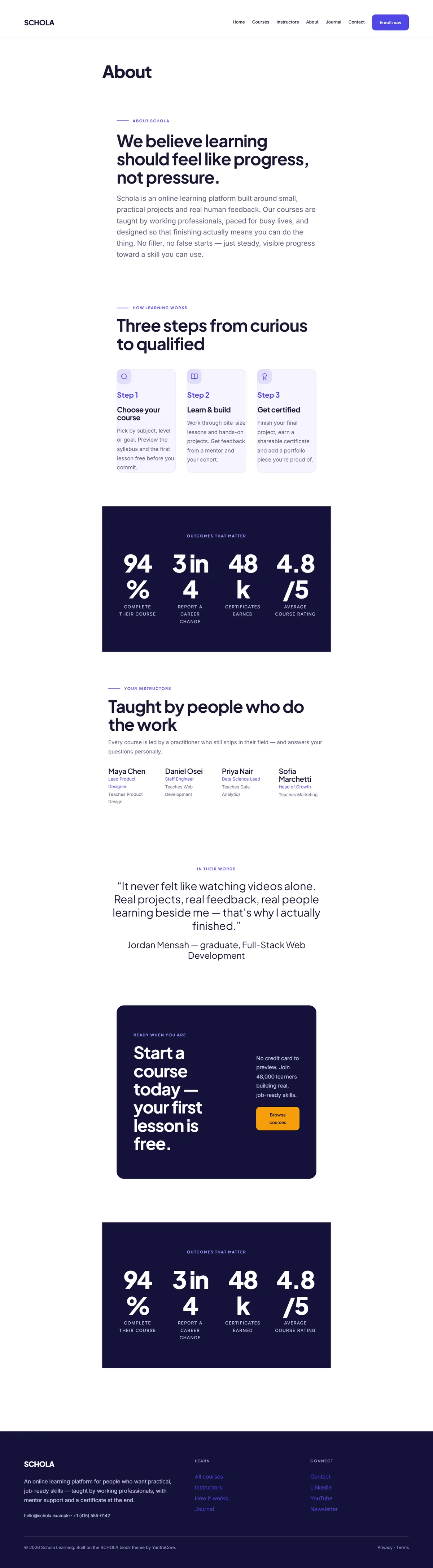 SCHOLA — WordPress Education Theme screenshot 2