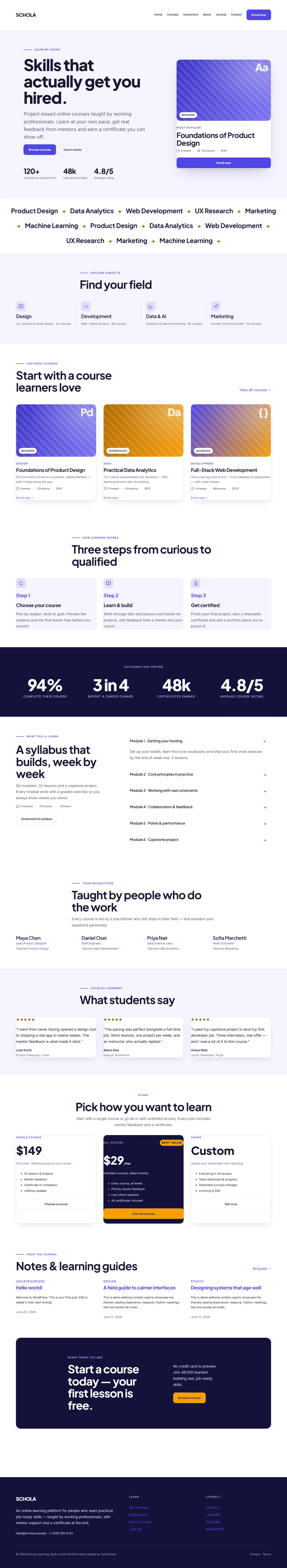 SCHOLA — WordPress Education Theme screenshot 1