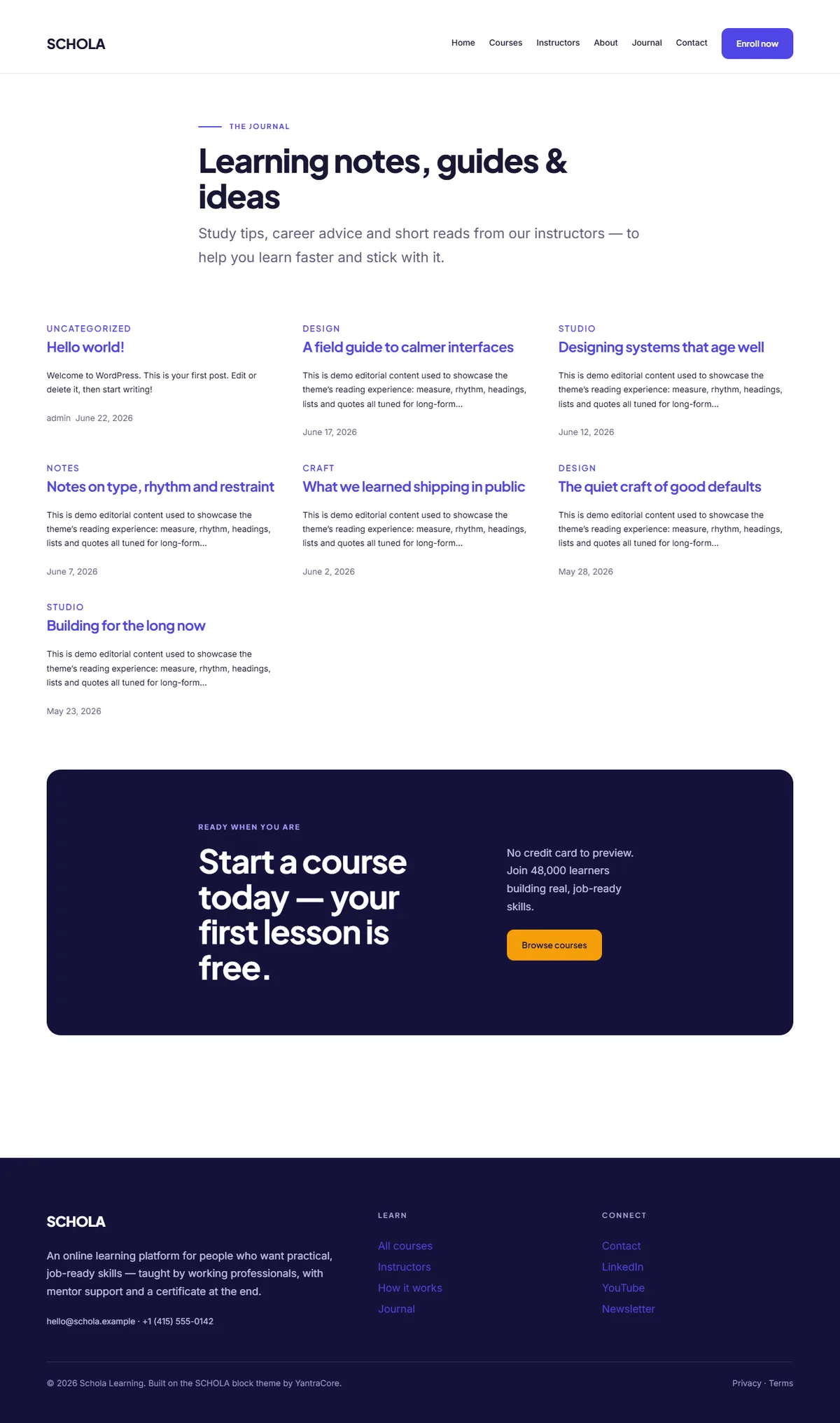 SCHOLA — WordPress Education Theme screenshot 6
