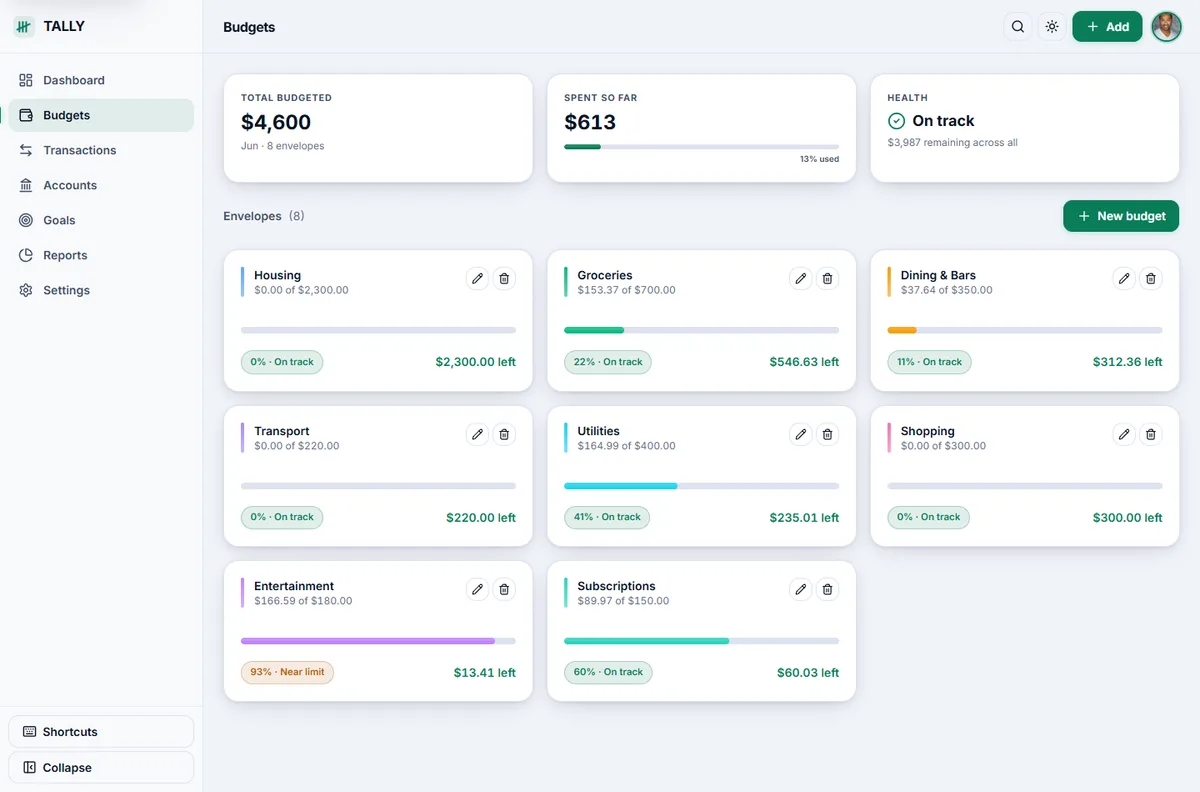 TALLY — Personal Finance & Budgeting screenshot 3