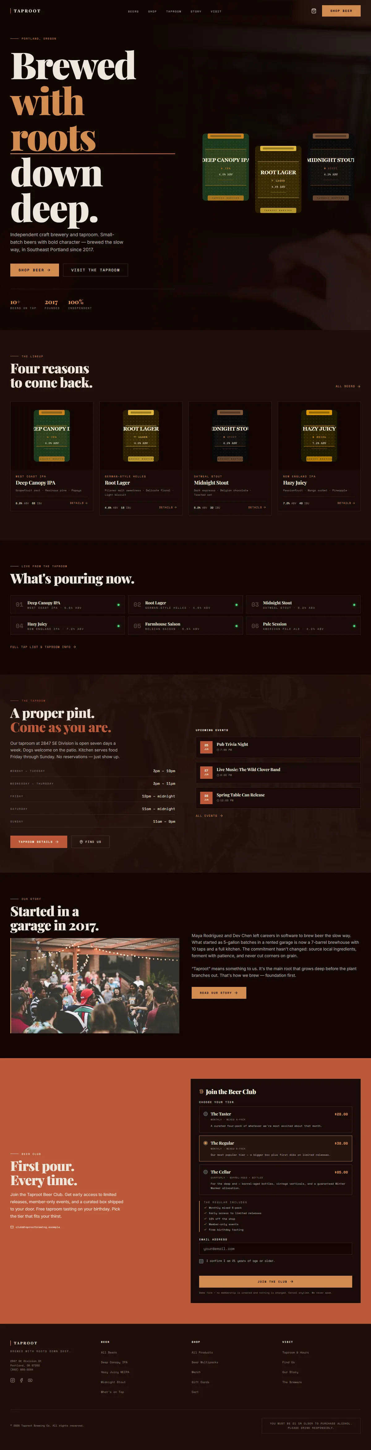 TAPROOT — Craft Brewery & Taproom screenshot 1