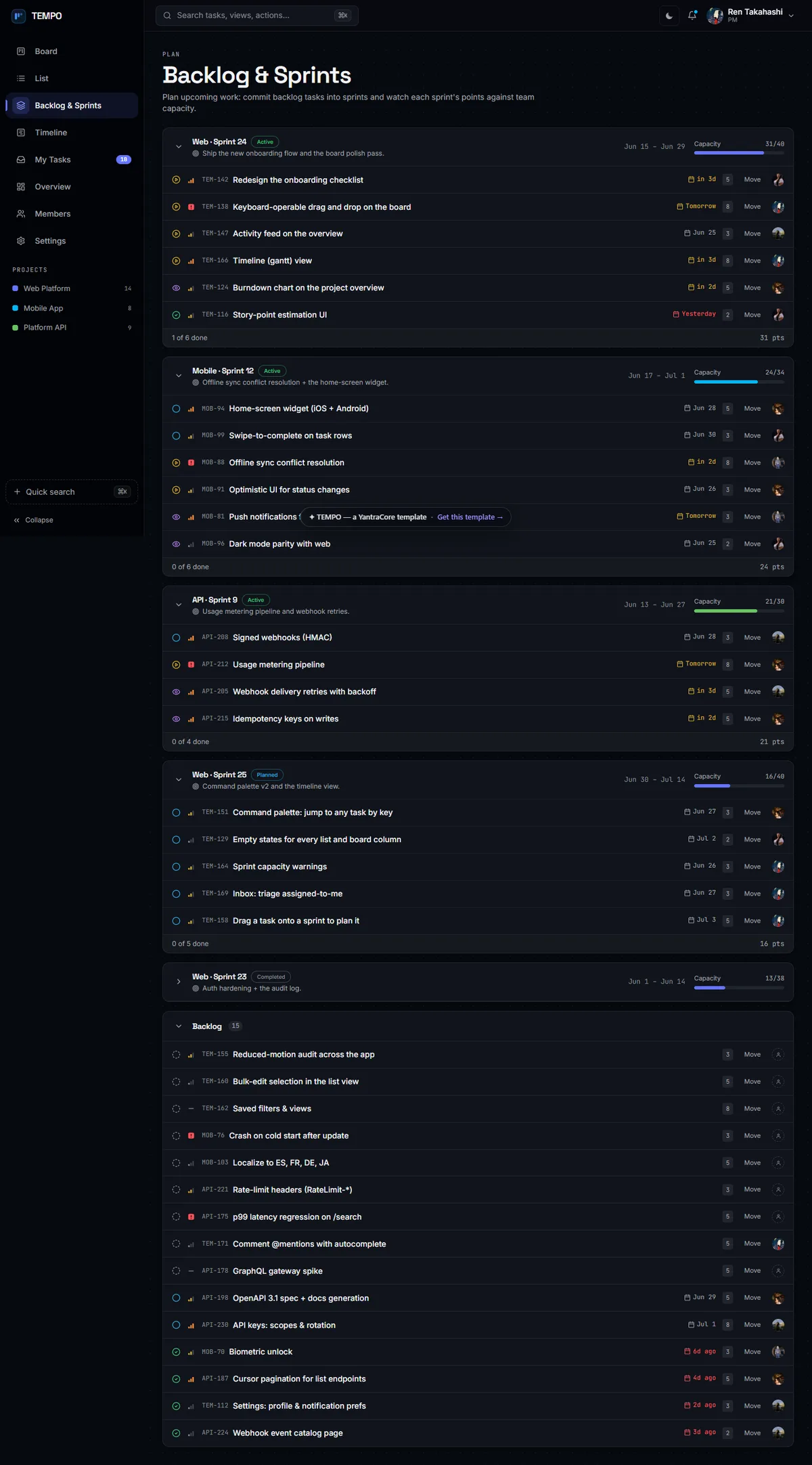 TEMPO — Project Management & Kanban screenshot 2