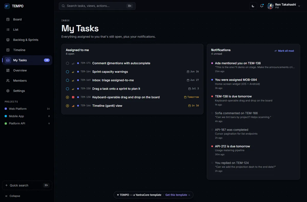 TEMPO — Project Management & Kanban screenshot 3