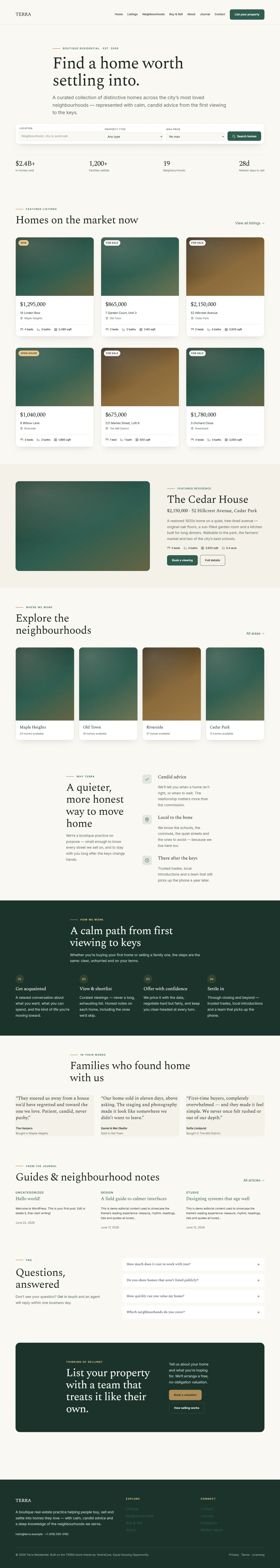 TERRA — WordPress Real-Estate Theme screenshot 1
